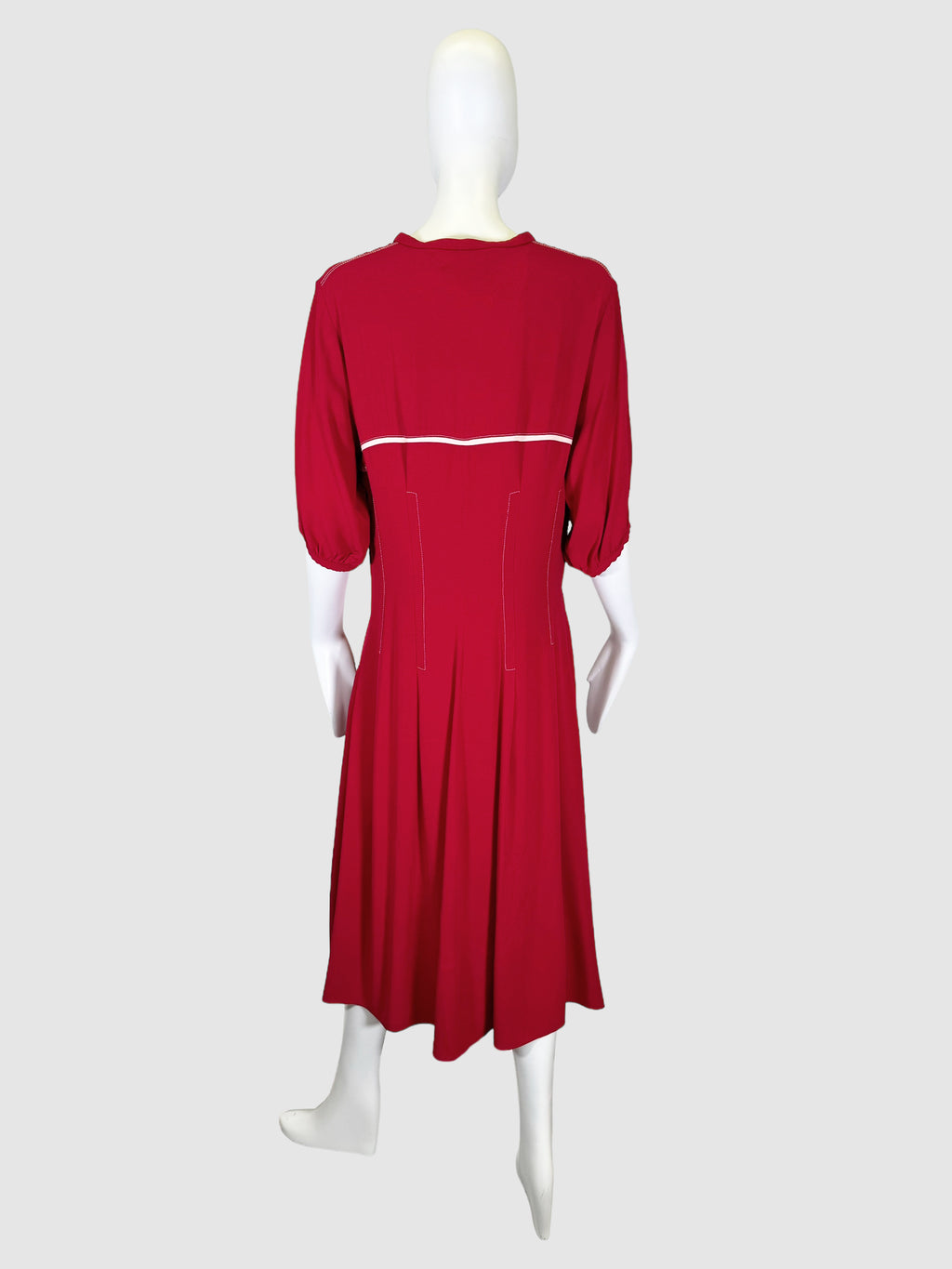 Marni V-Neck Pleated Midi Dress - Size 46