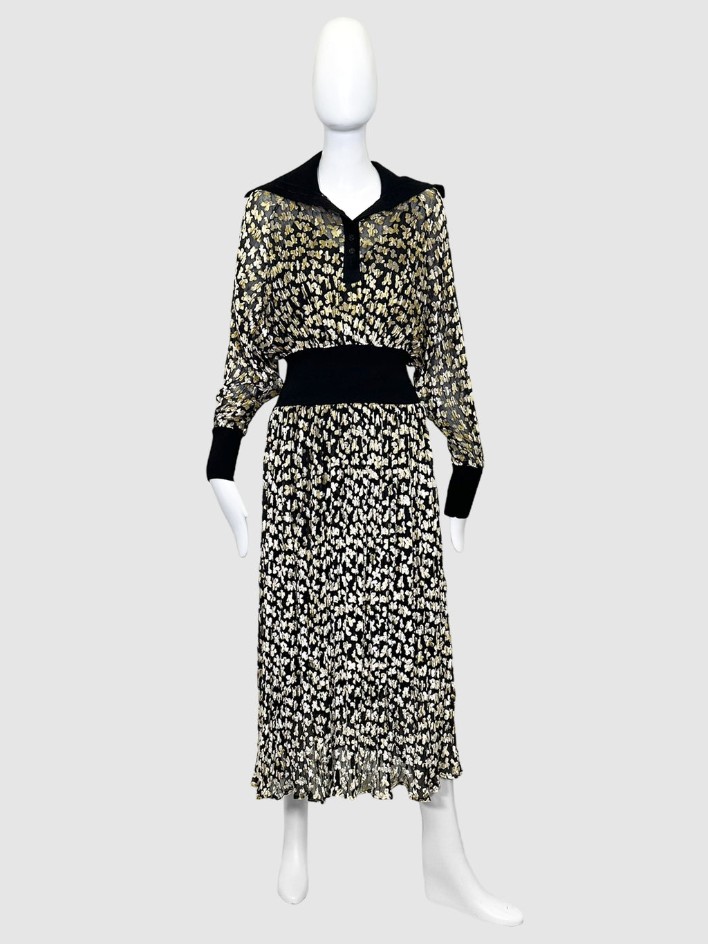 Tory Burch Floral Print Mesh and Velvet Maxi Dress - Size 4