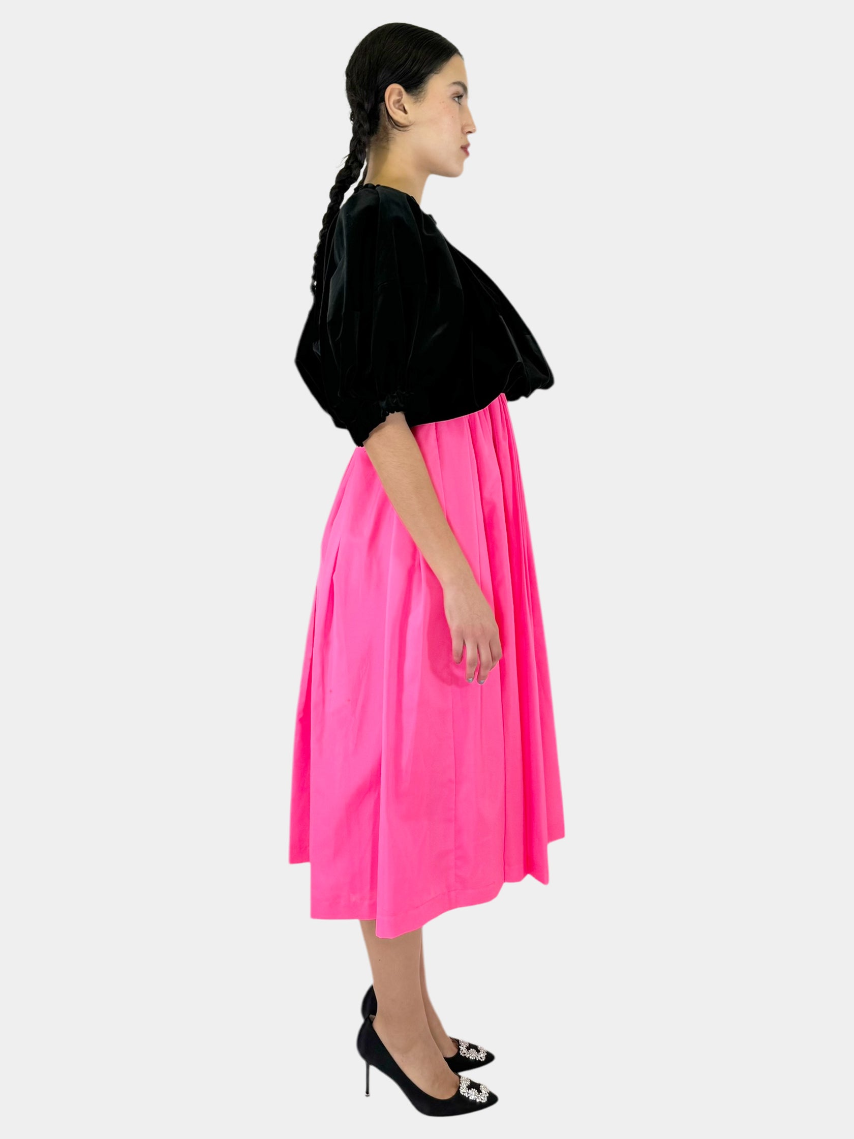 2020 Bubble Top Pleated Midi Dress