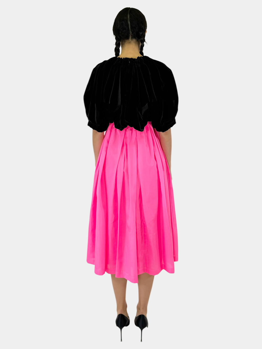 2020 Bubble Top Pleated Midi Dress