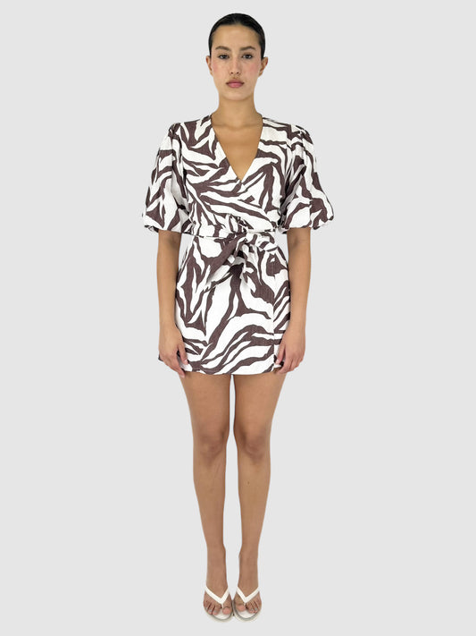 Zebra Print Linen Dress