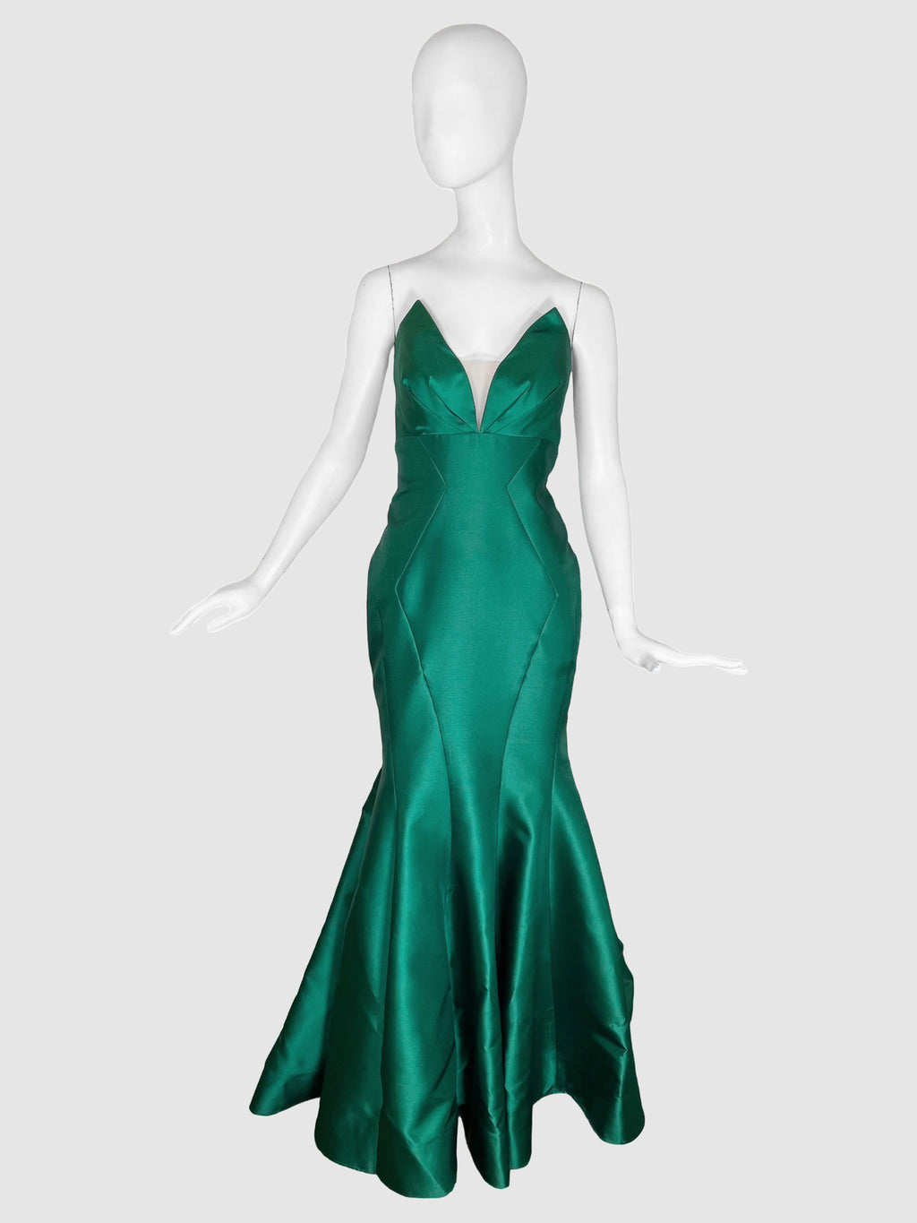 Alfabeta Strapless Satin Gown - Size 2