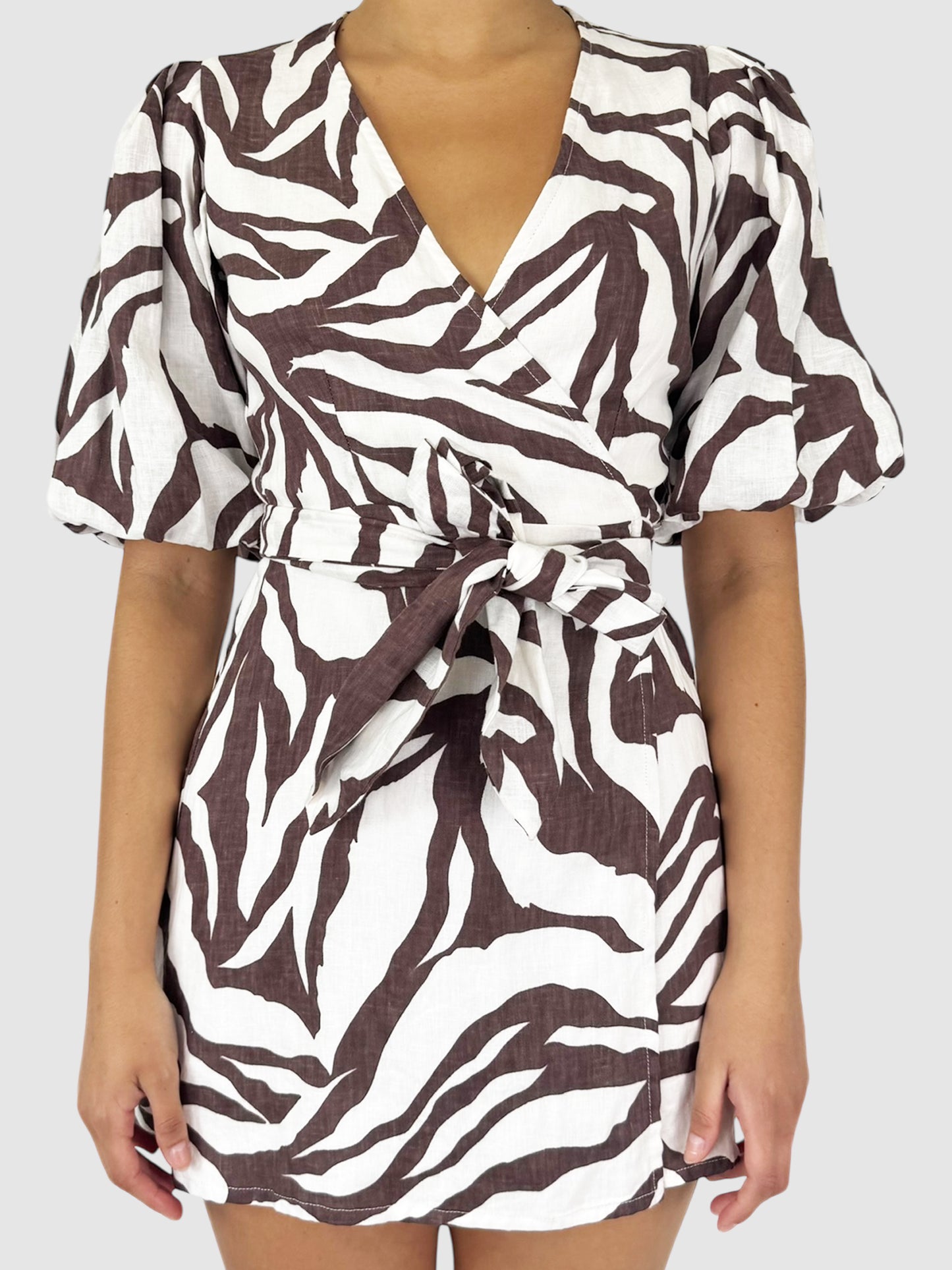 Zebra Print Linen Dress