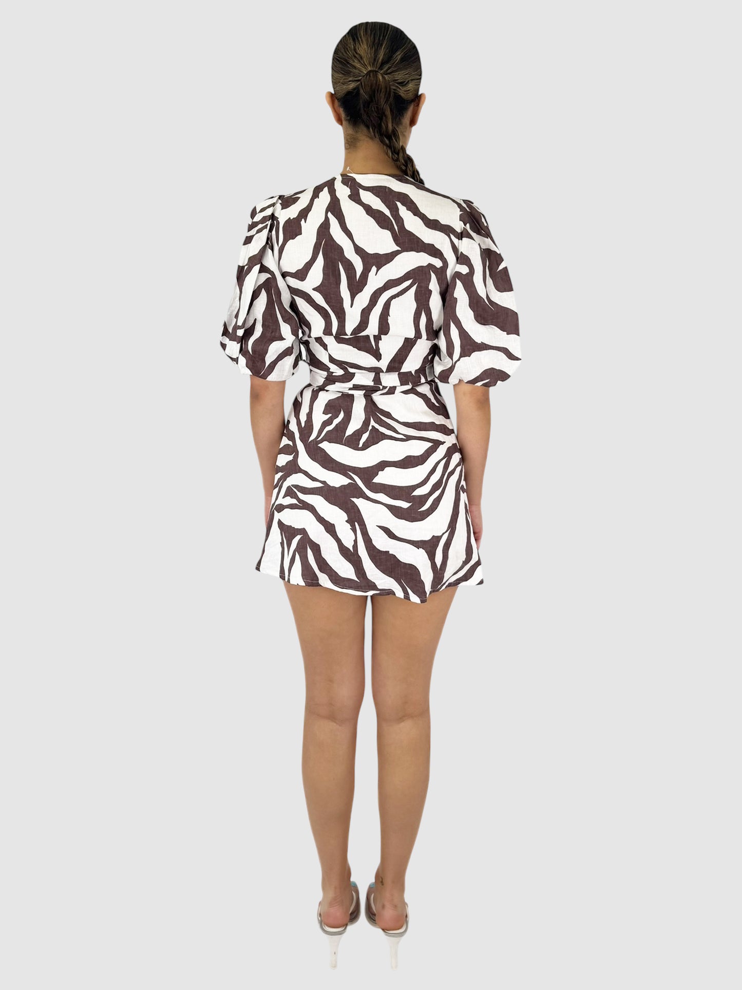 Zebra Print Linen Dress