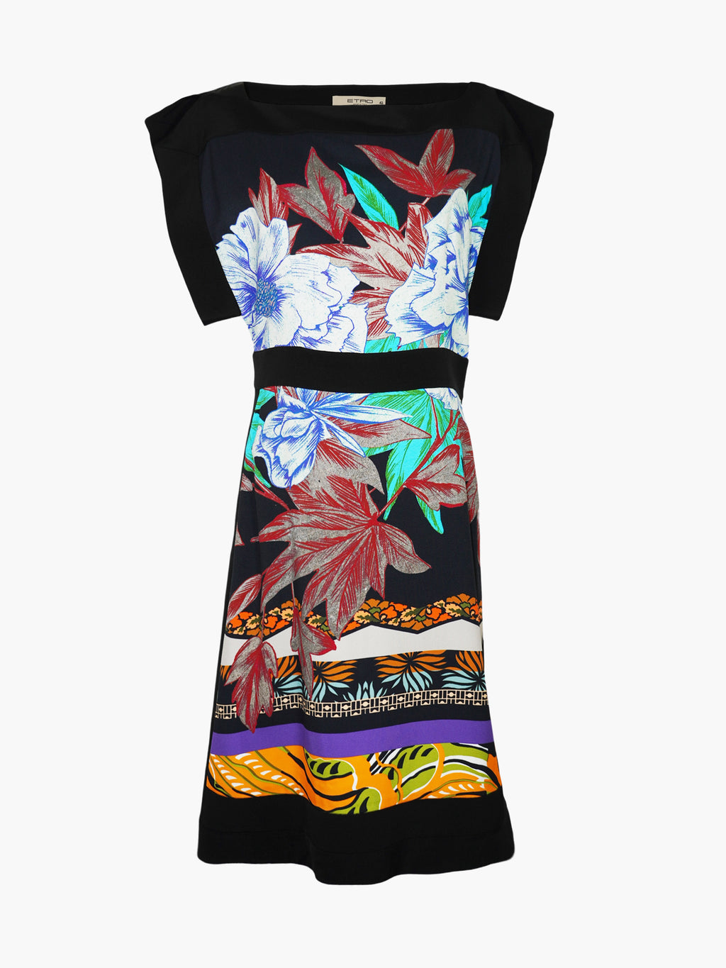 Multi-Print Silk Dress