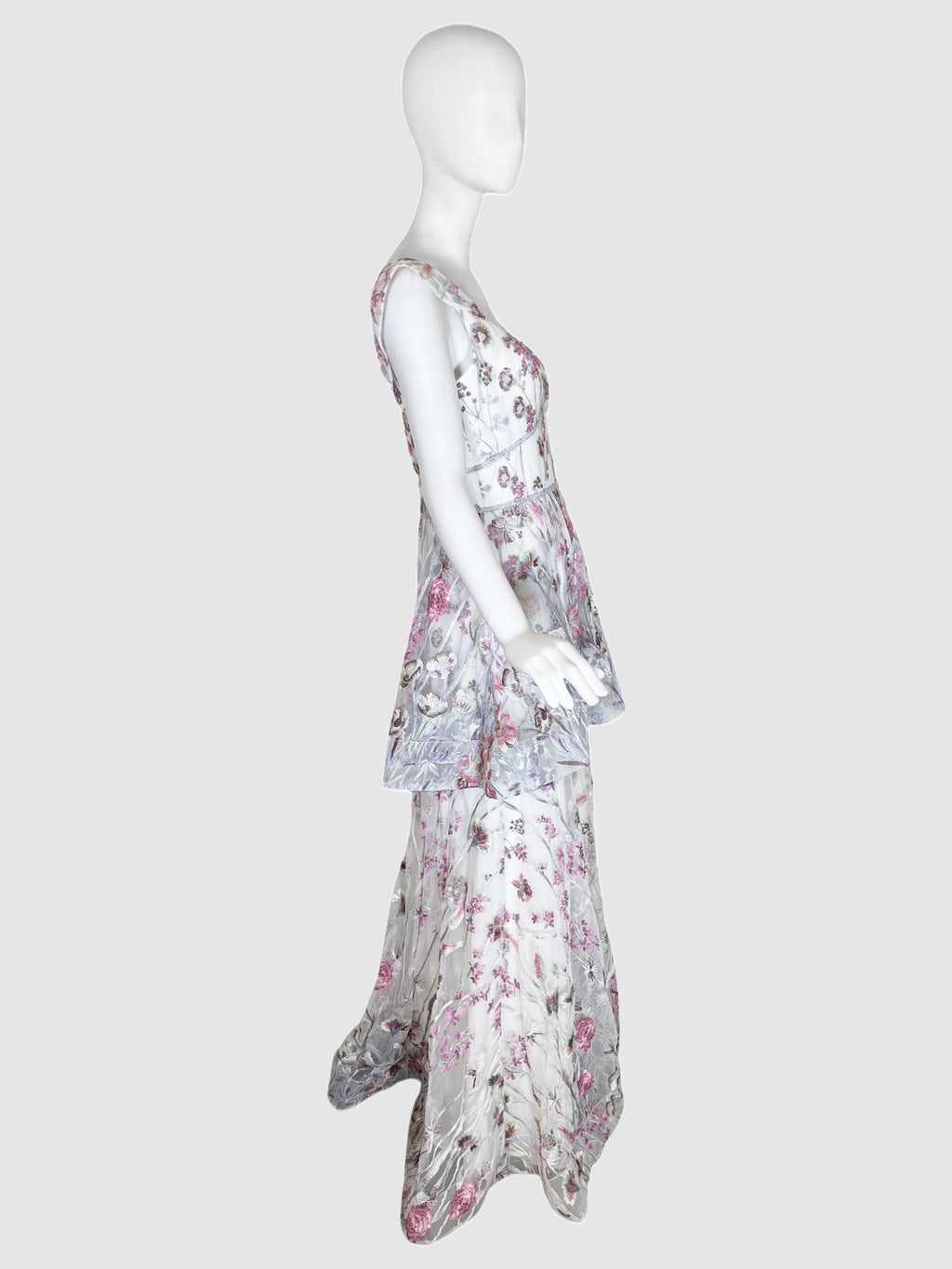 Marchesa Notte Tiered Floral Print Maxi Dress - Size 4
