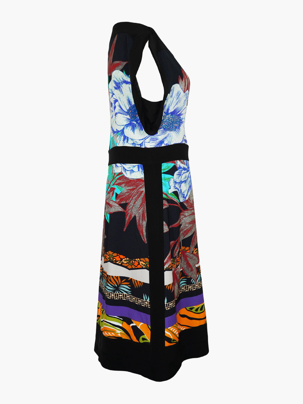 Multi-Print Silk Dress