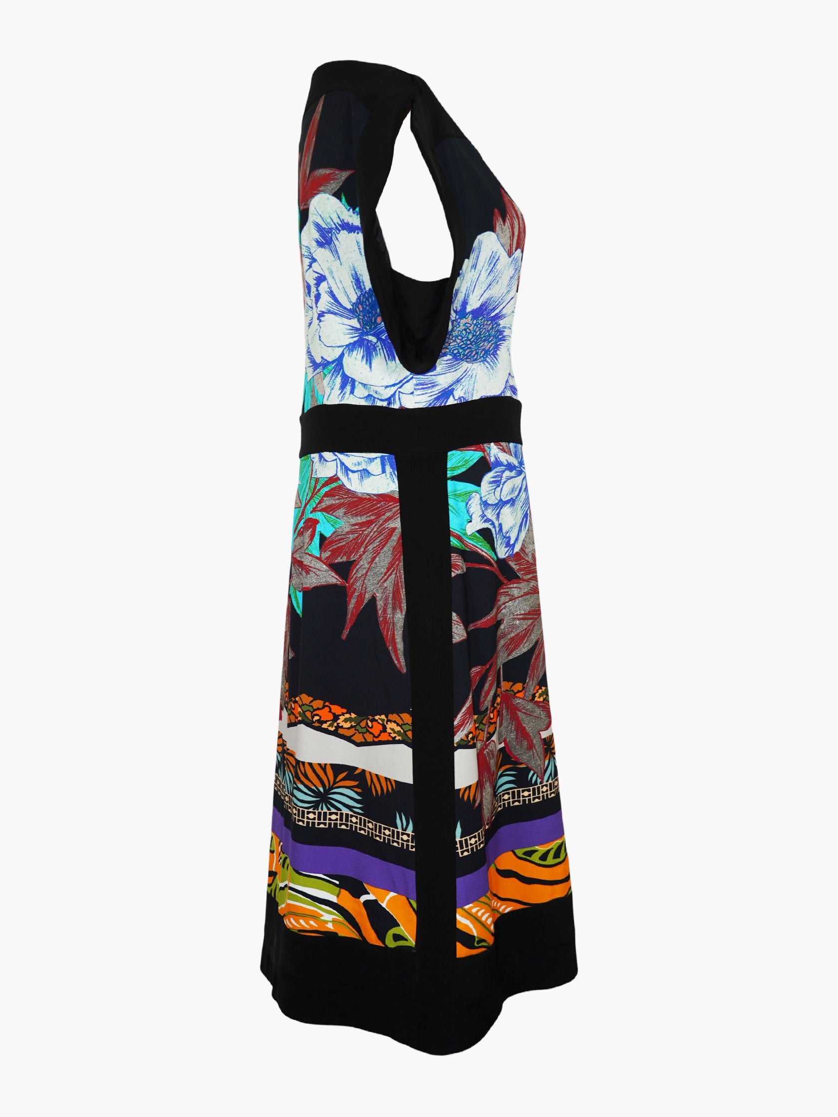 Multi-Print Silk Dress