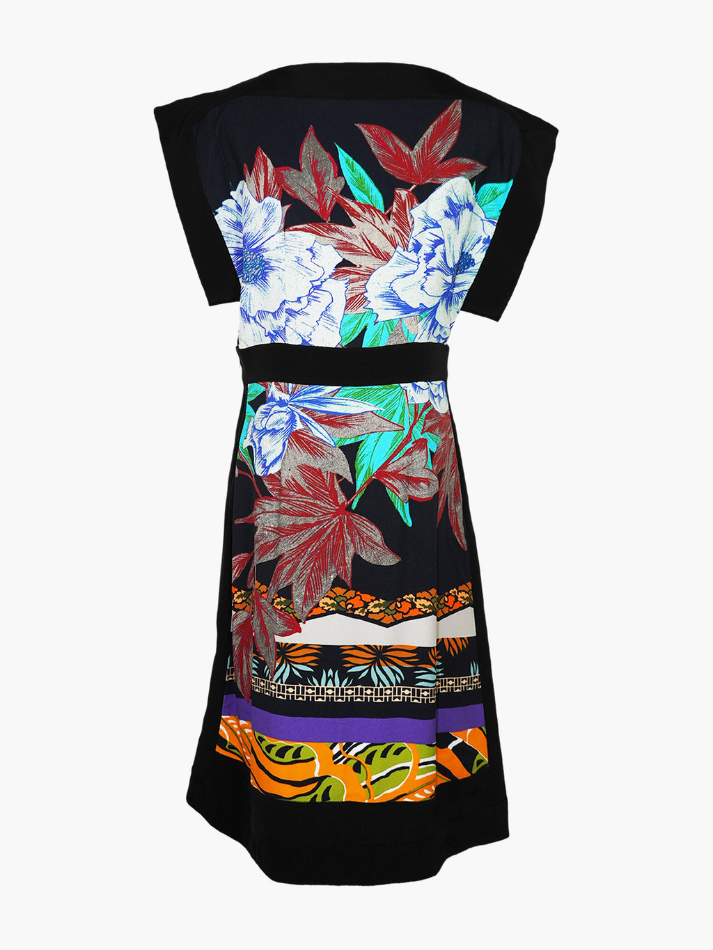 Multi-Print Silk Dress