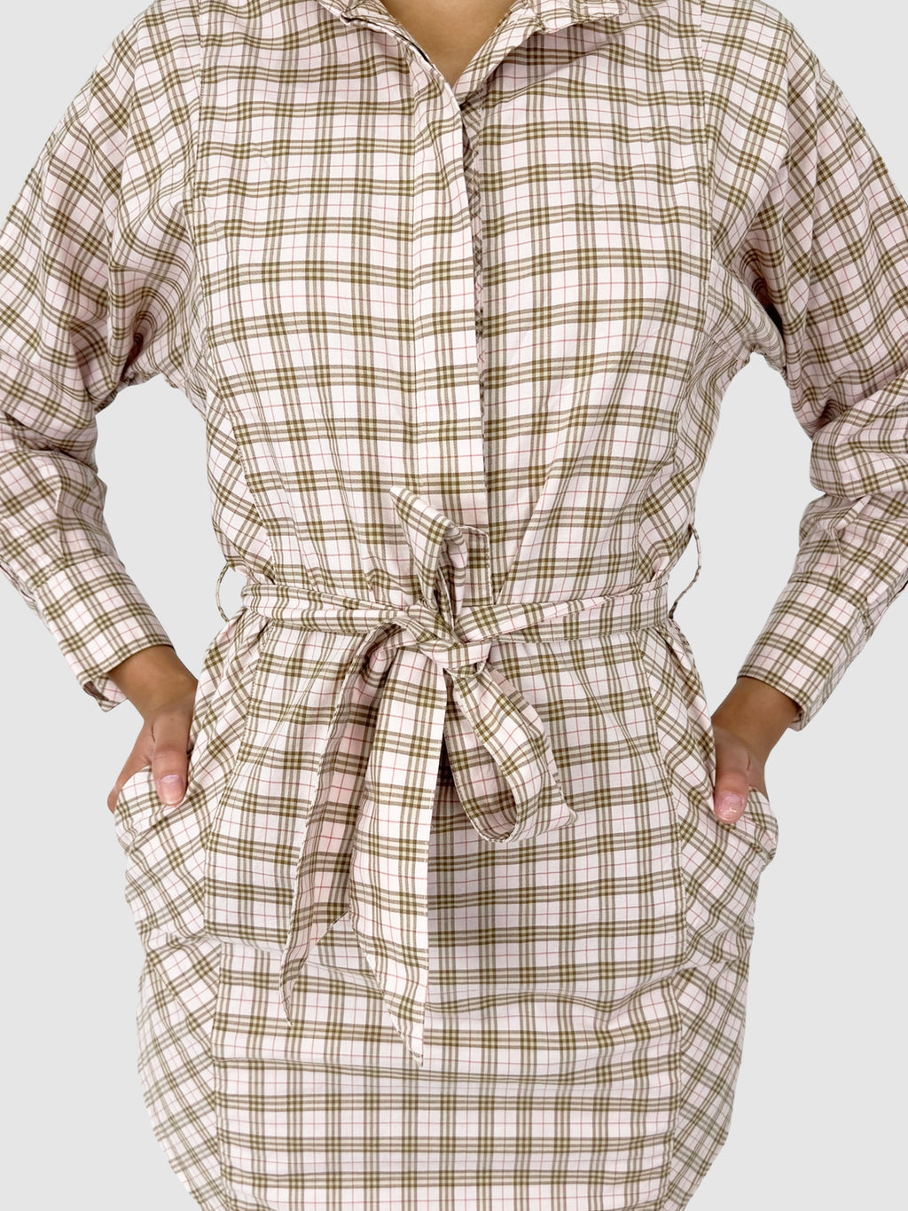 Belted Check Dress
