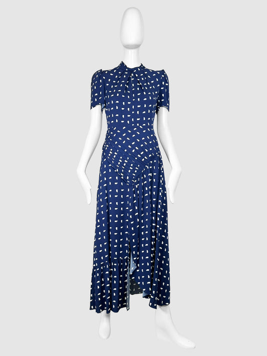 Sail Print Crepe De Chine Maxi Dress - Size 2