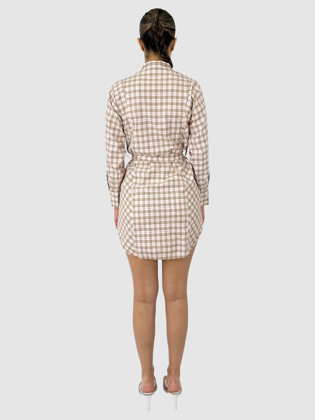 Belted Check Dress