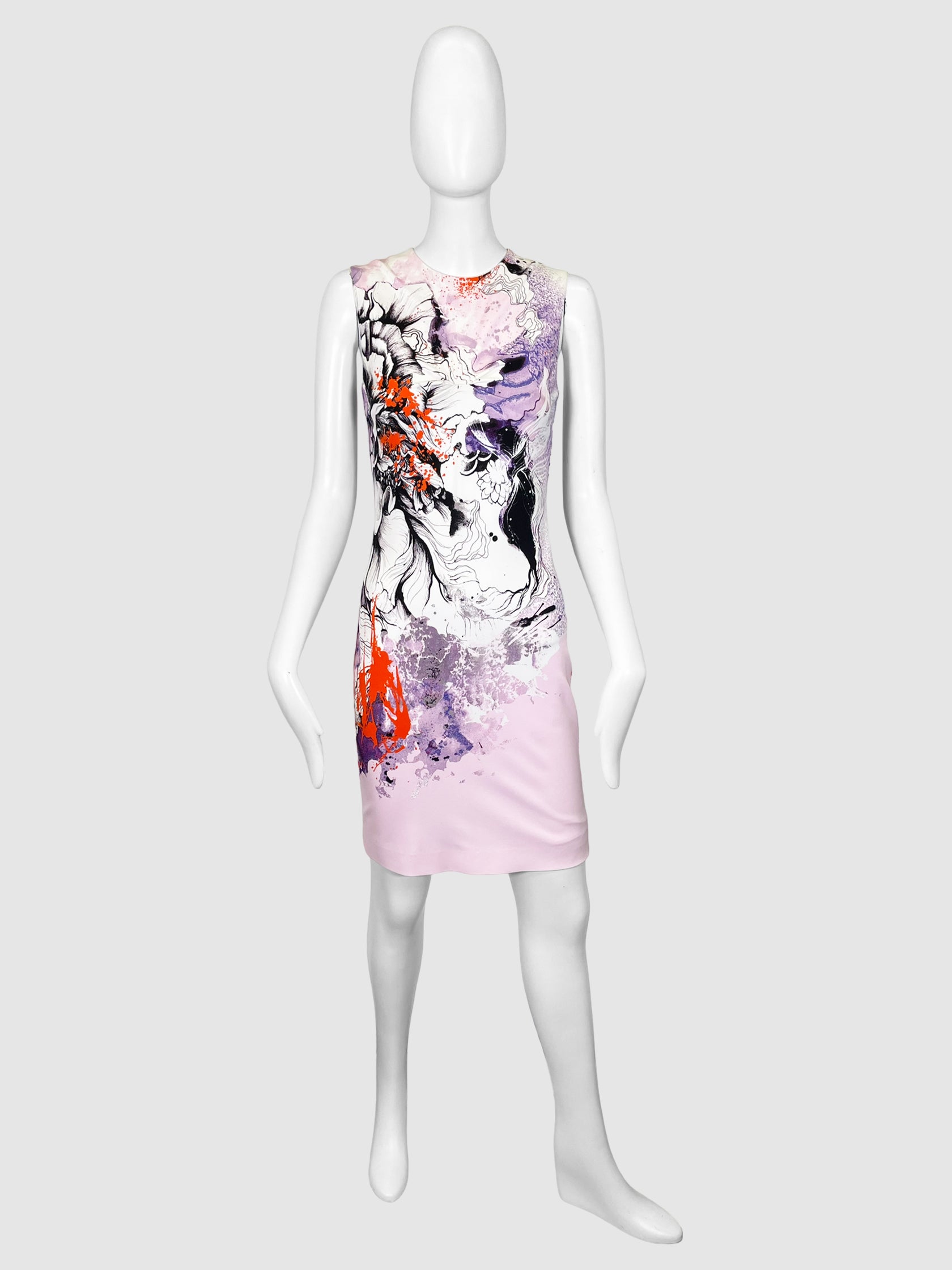Roberto Cavalli Sleeveless Printed Shift Dress - Size 40