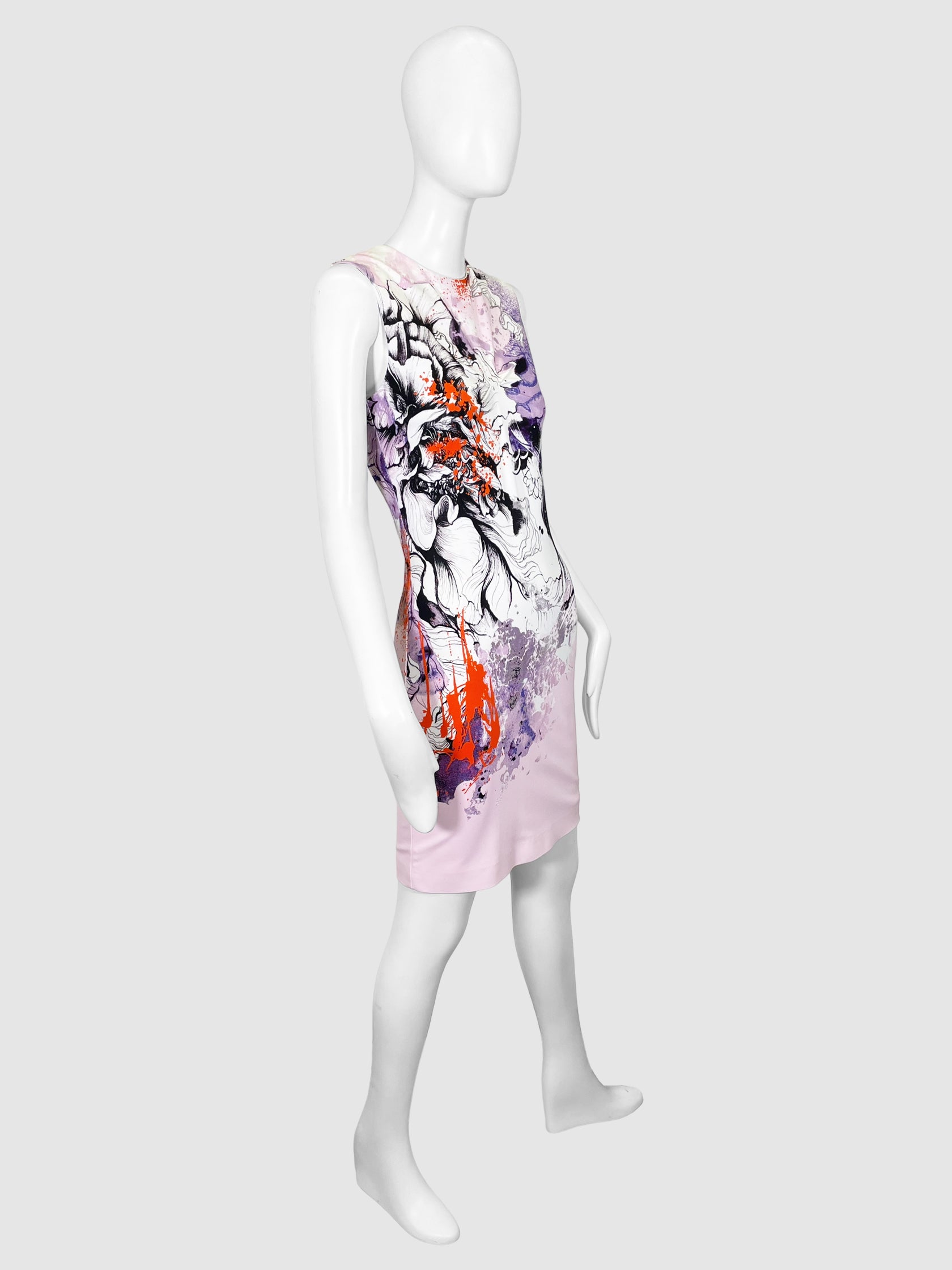 Roberto Cavalli Sleeveless Printed Shift Dress - Size 40