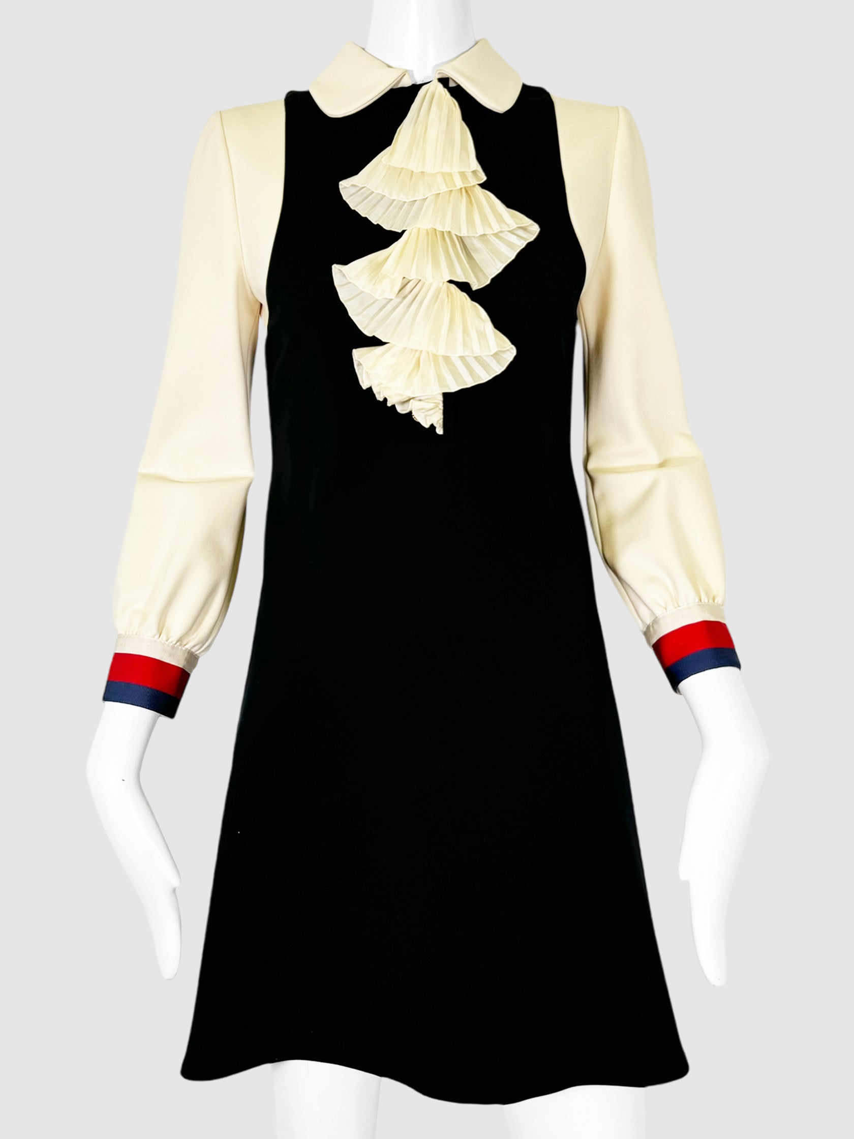 Ruffle Trim A-Line Dress - Size S