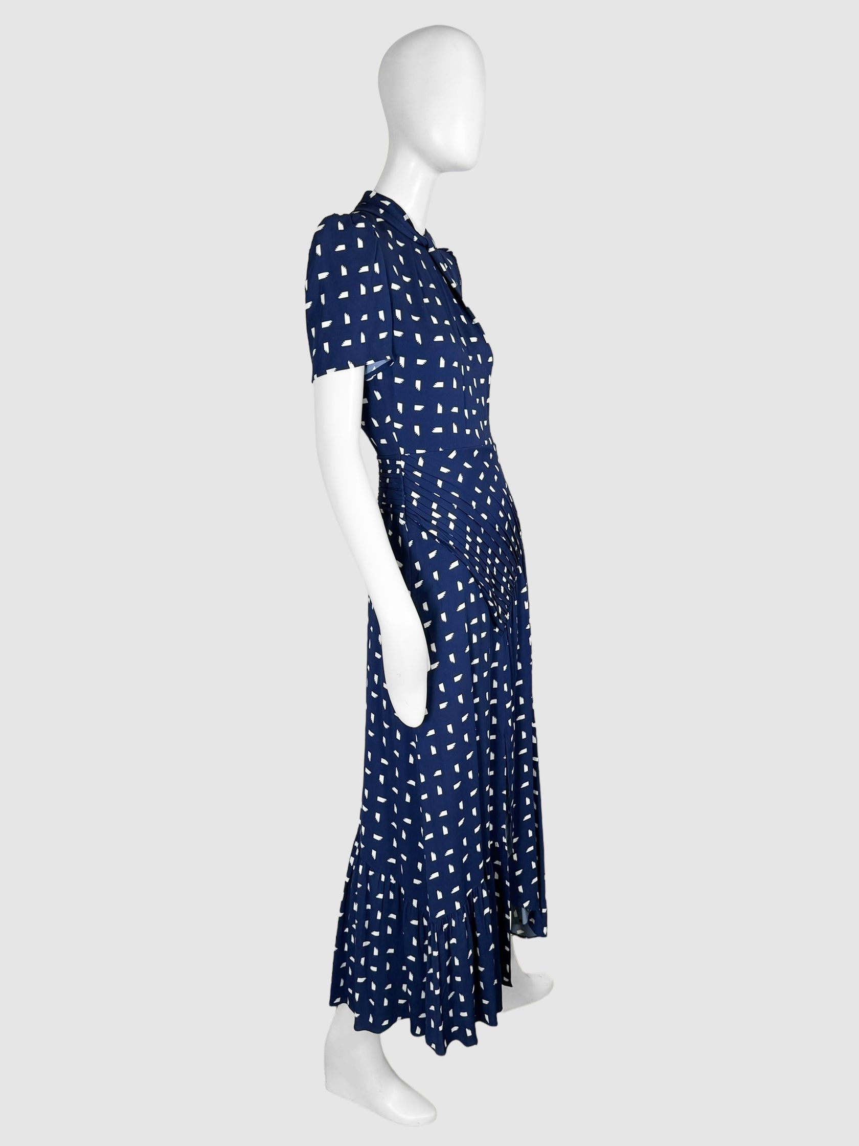 Sail Print Crepe De Chine Maxi Dress - Size 2