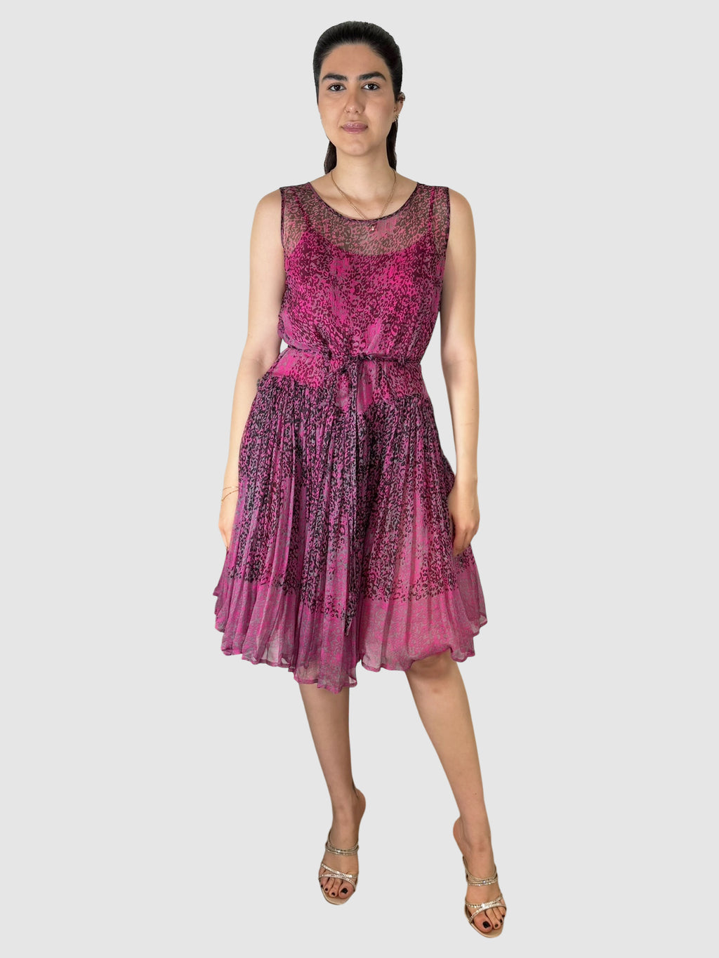 Leopard Print Chiffon Dress