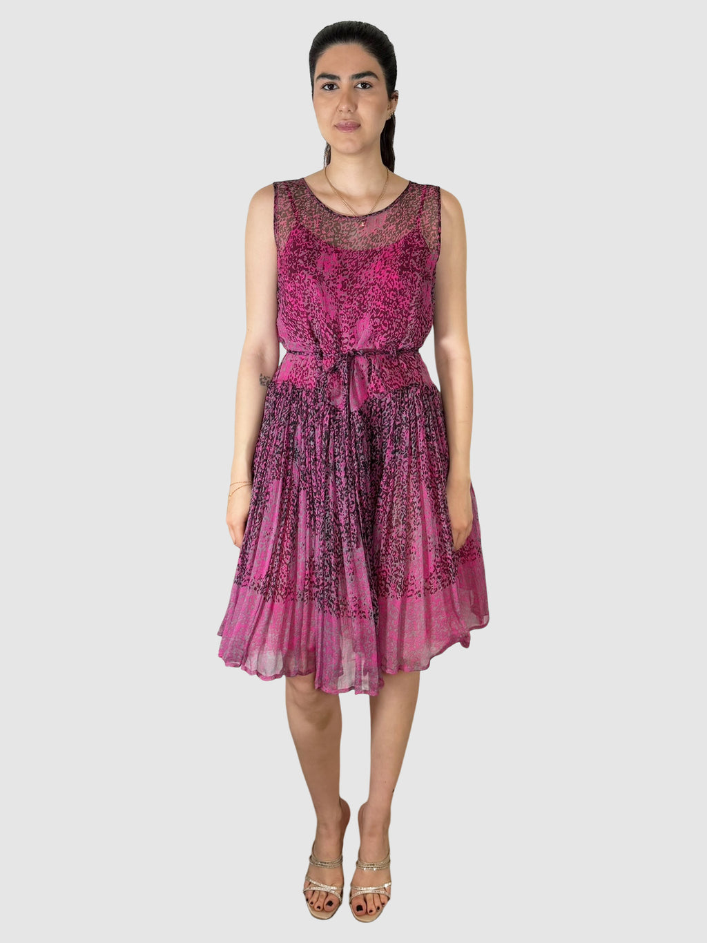 Leopard Print Chiffon Dress