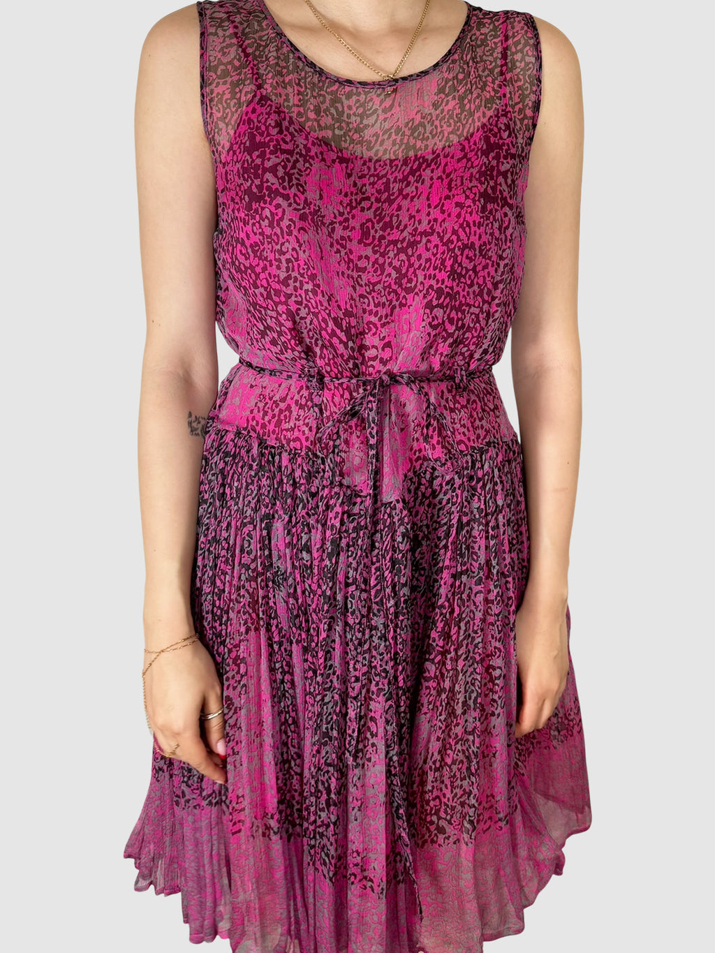 Leopard Print Chiffon Dress