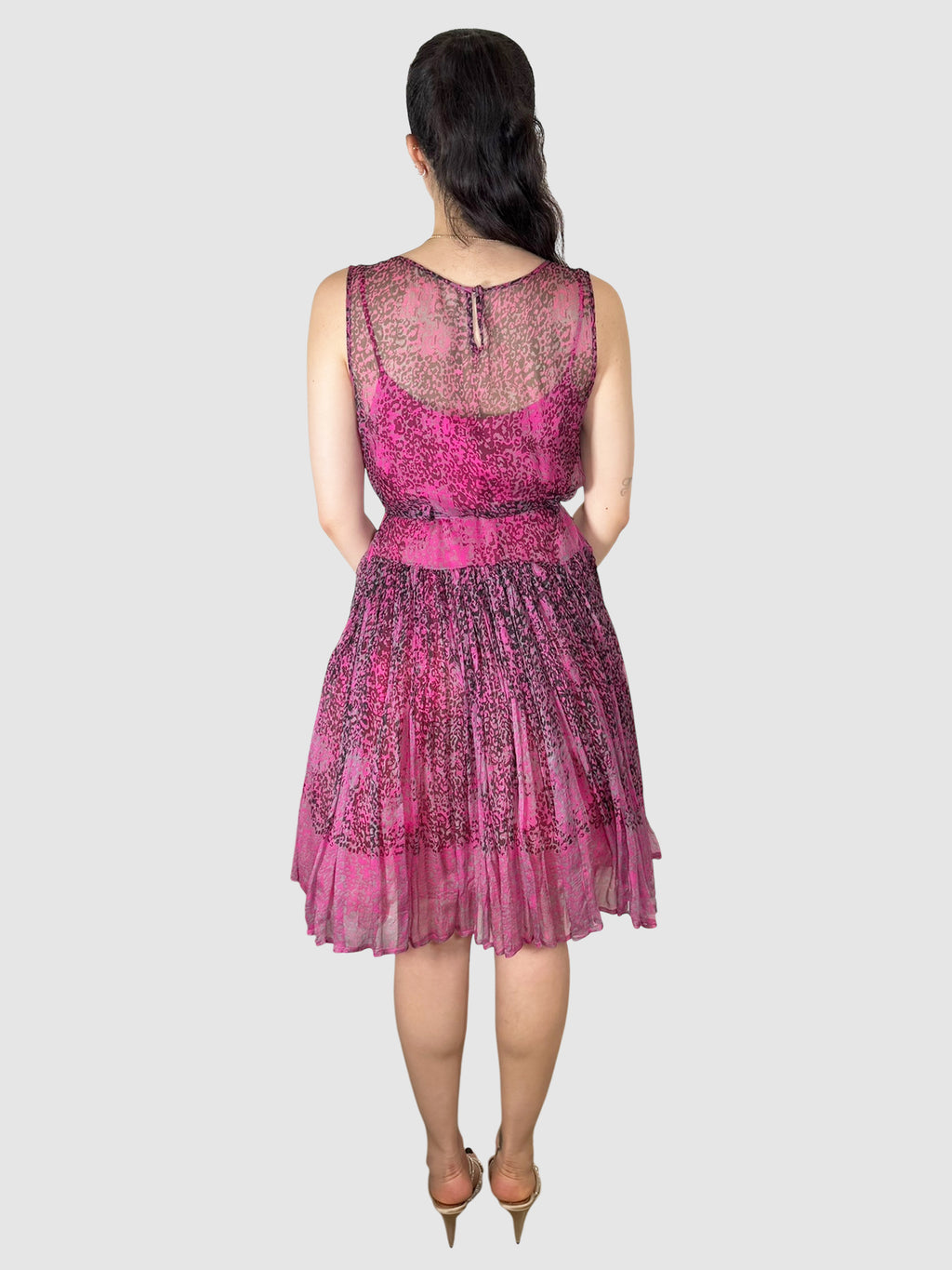 Leopard Print Chiffon Dress