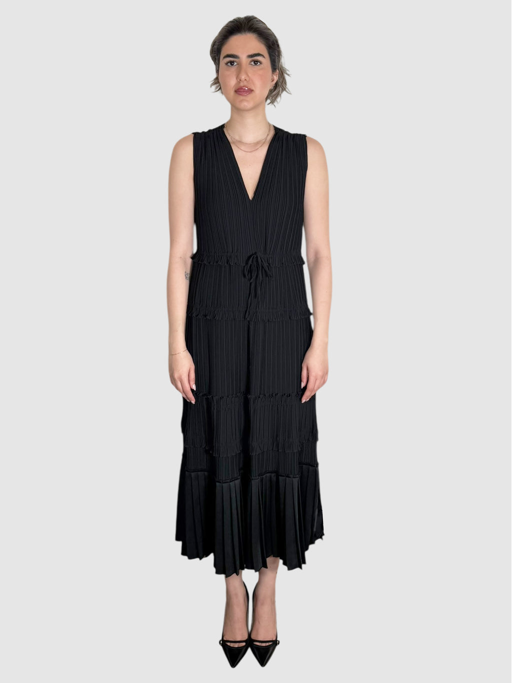 Pleated Tiered Dress