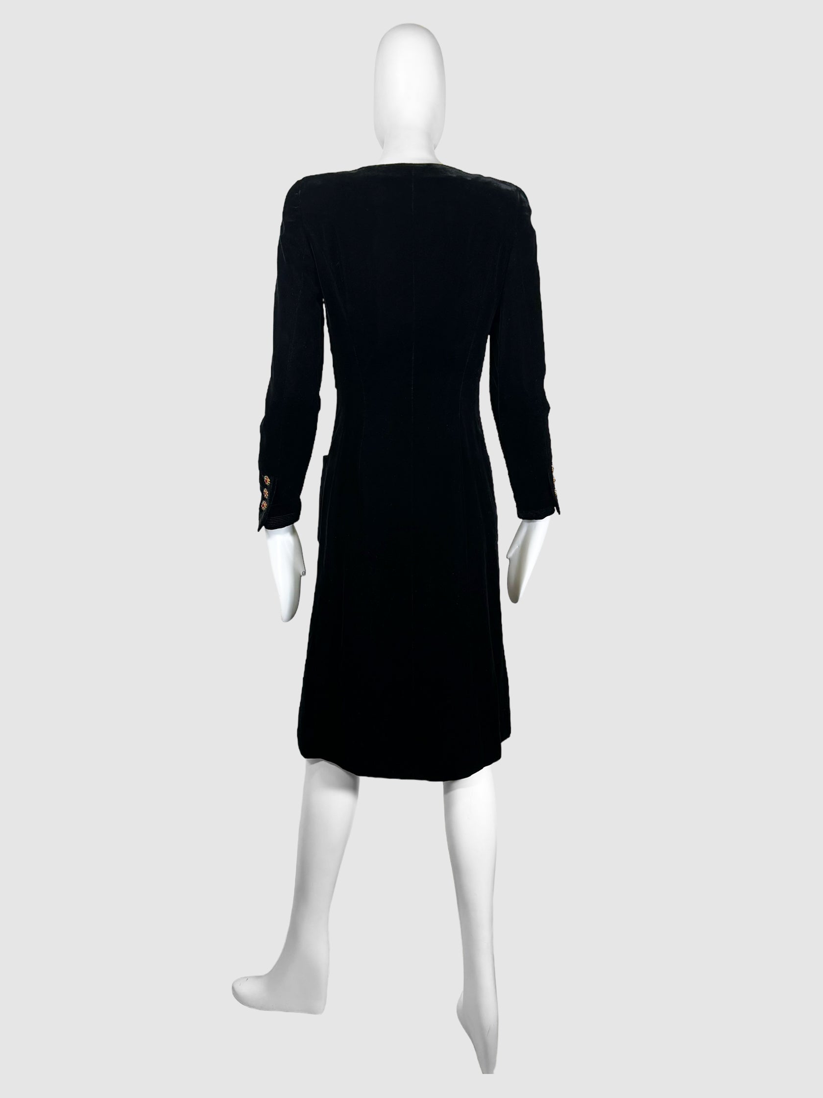 Velvet Gripoix Button-Up Dress - Size 36
