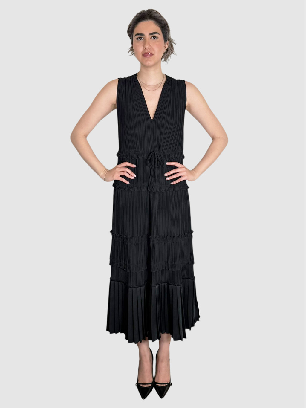 Pleated Tiered Dress