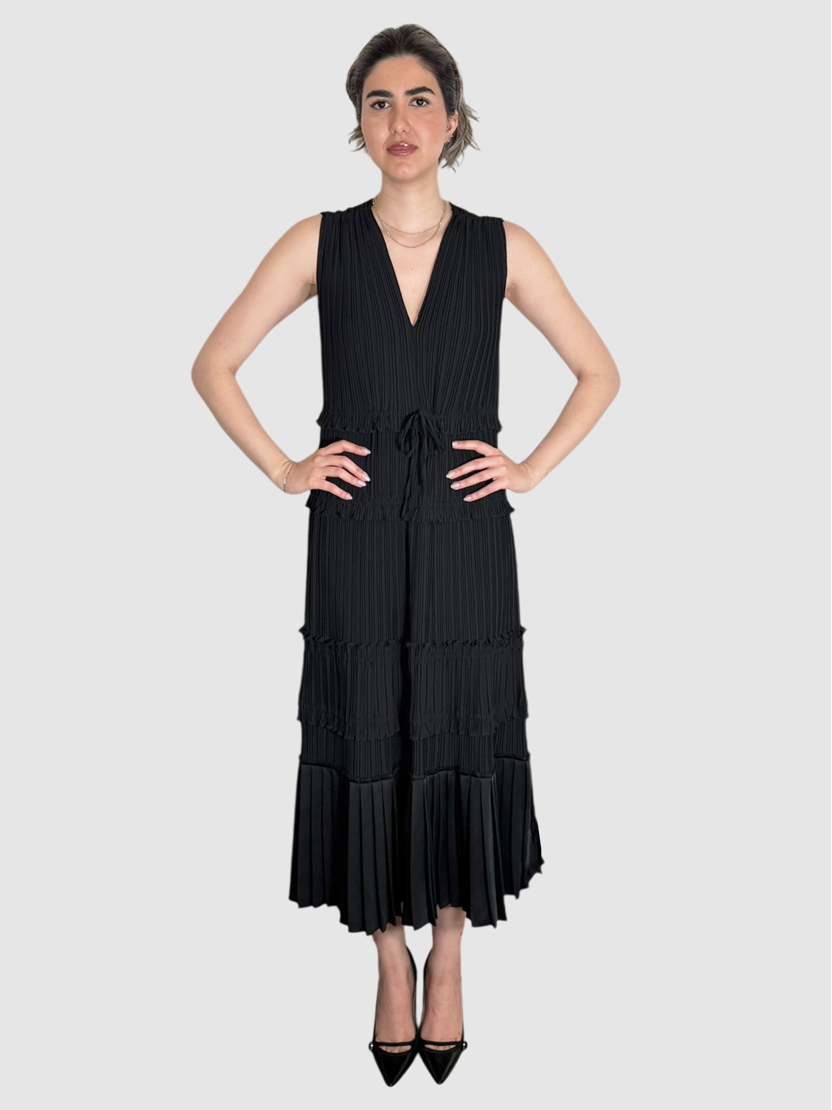 Pleated Tiered Dress