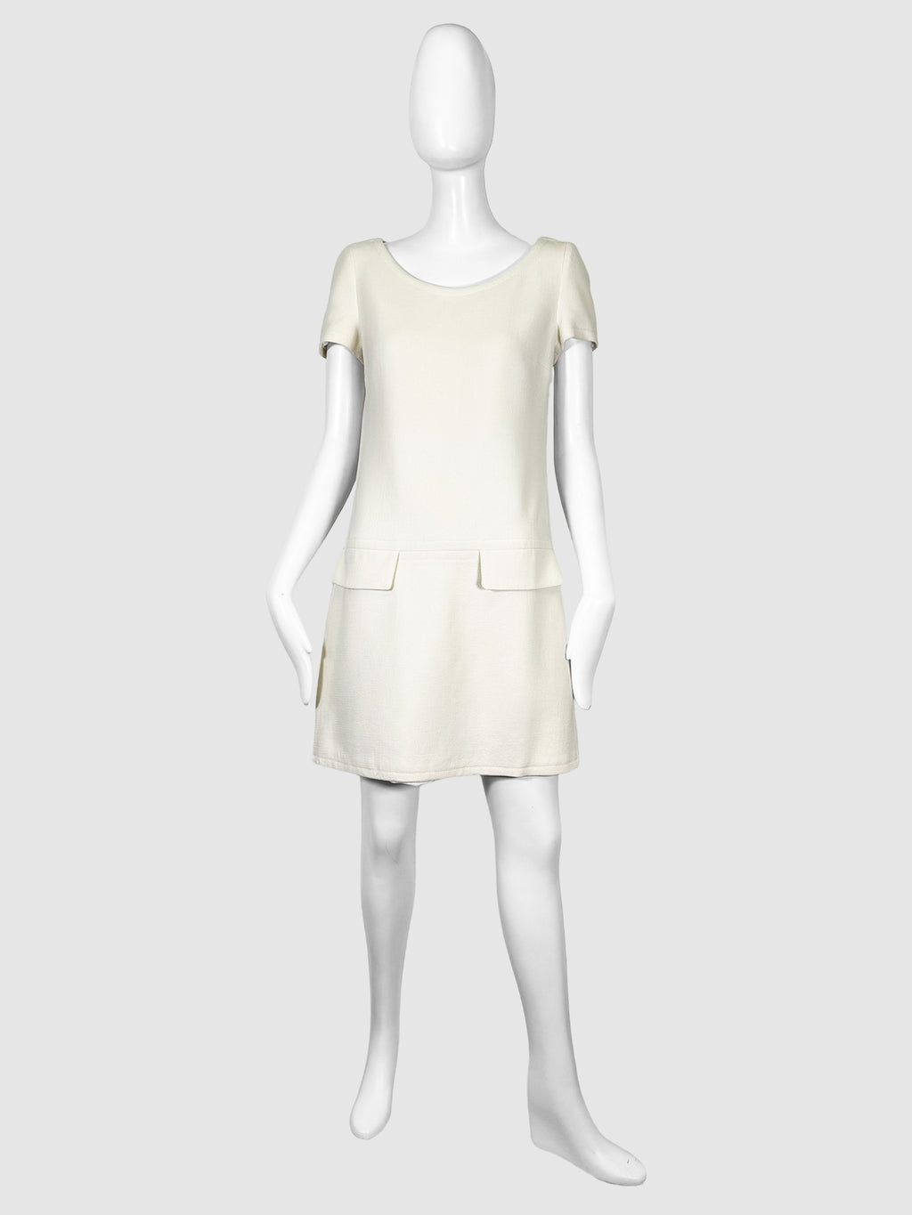 Short Sleeve Wool Dress - Size 42