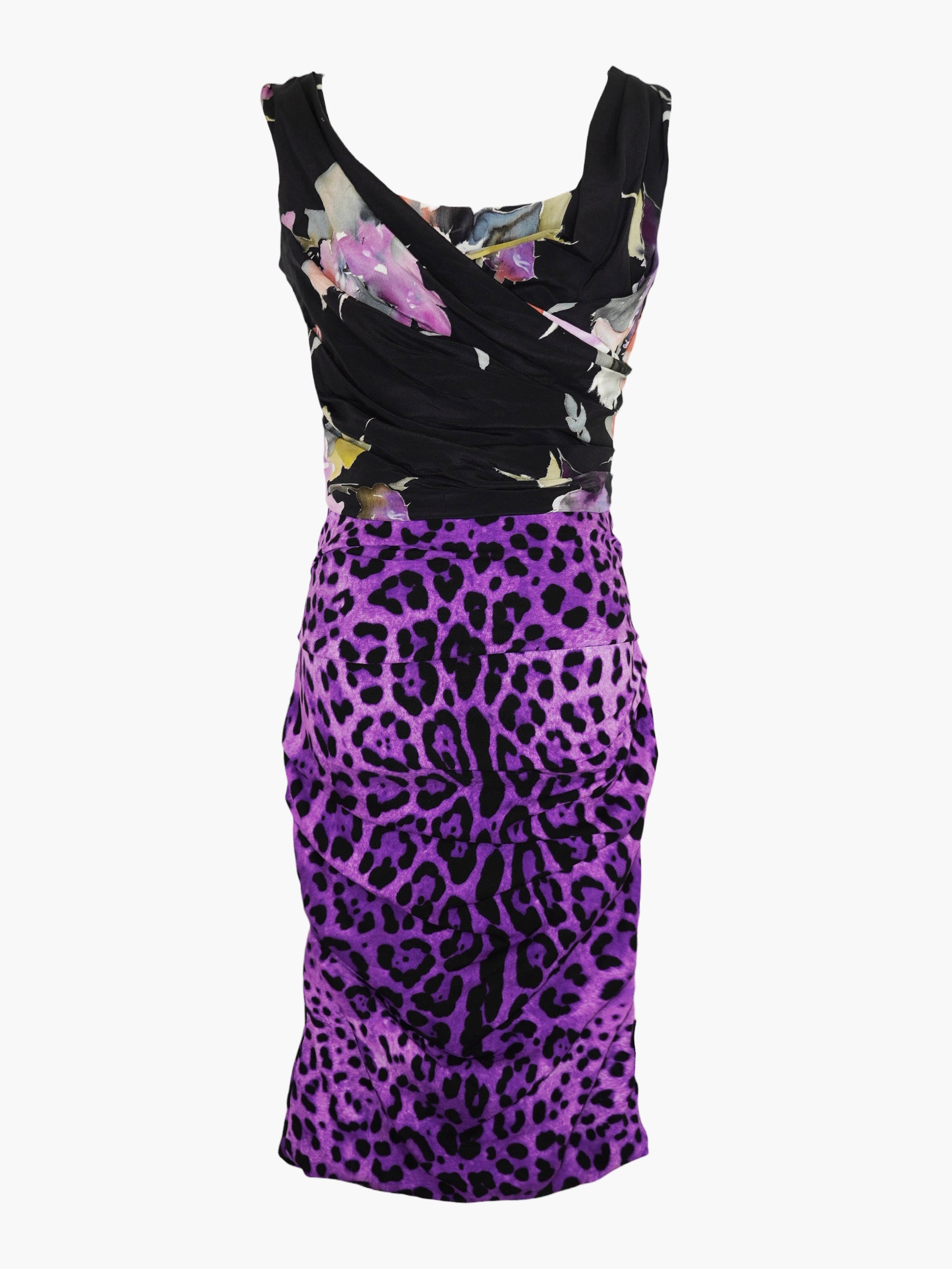 Printed Ruched Mini Dress