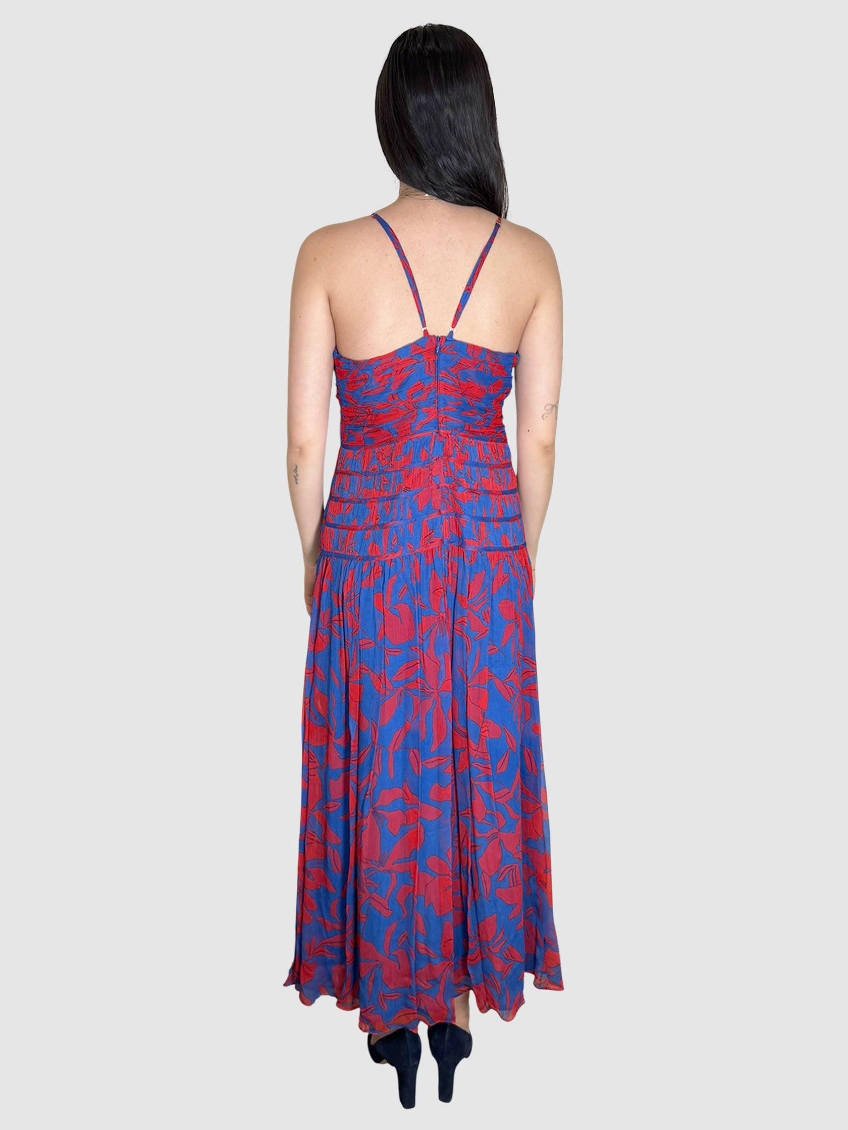 Floral Plunge Midi Dress