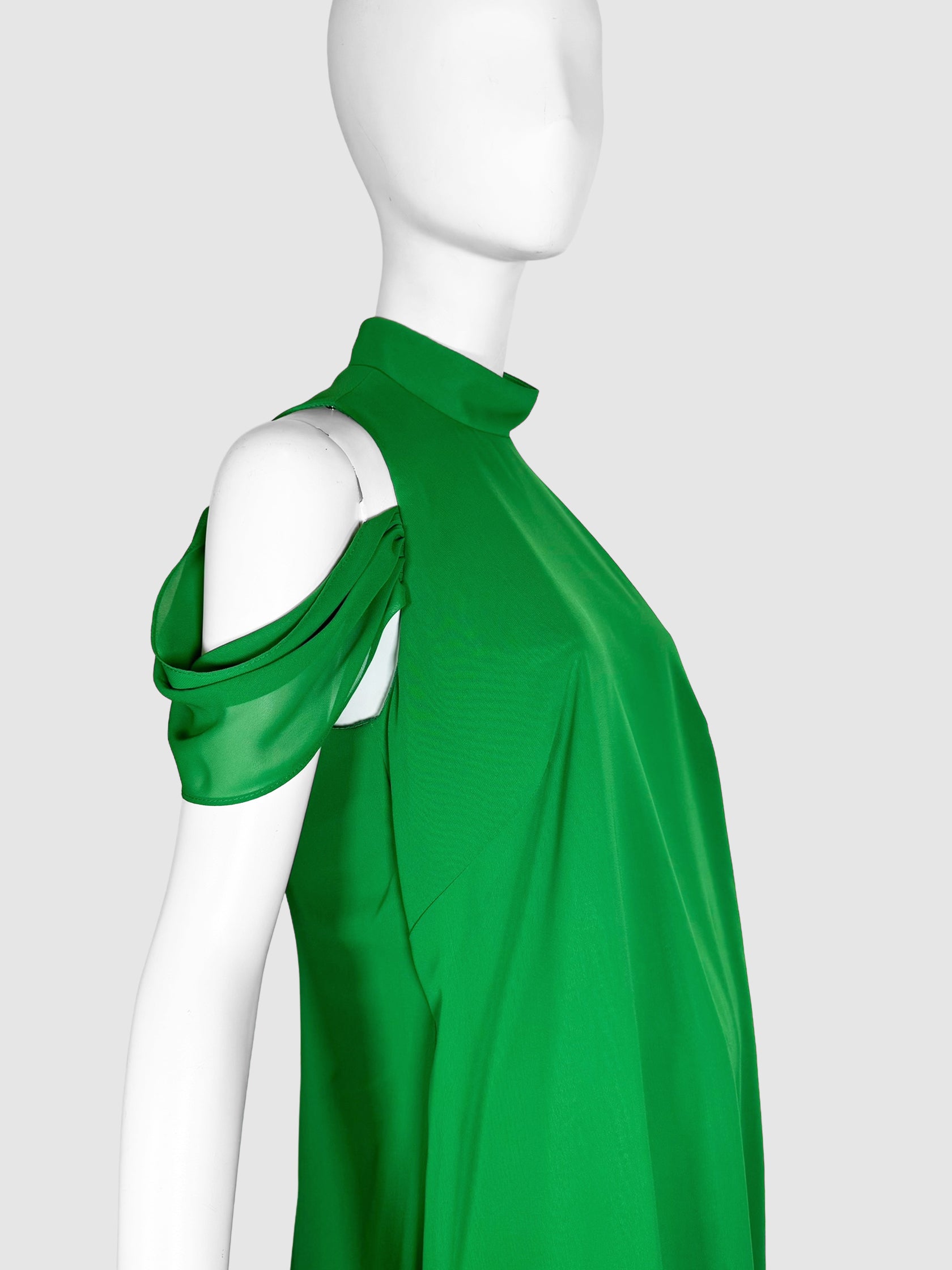 High Neck Cold Shoulder Midi Dress - Size S/M