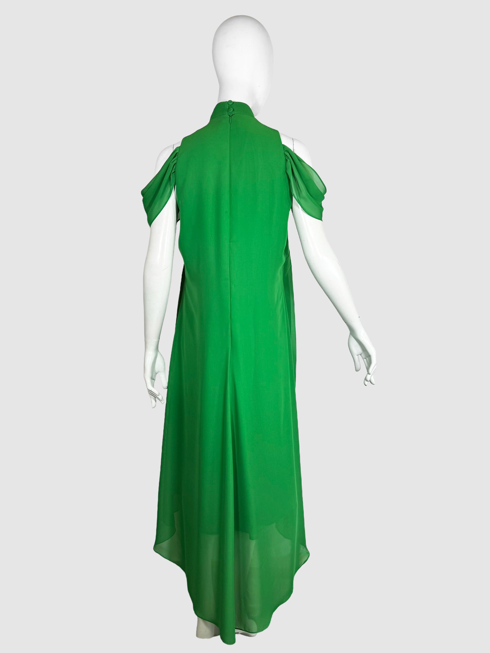 High Neck Cold Shoulder Midi Dress - Size S/M