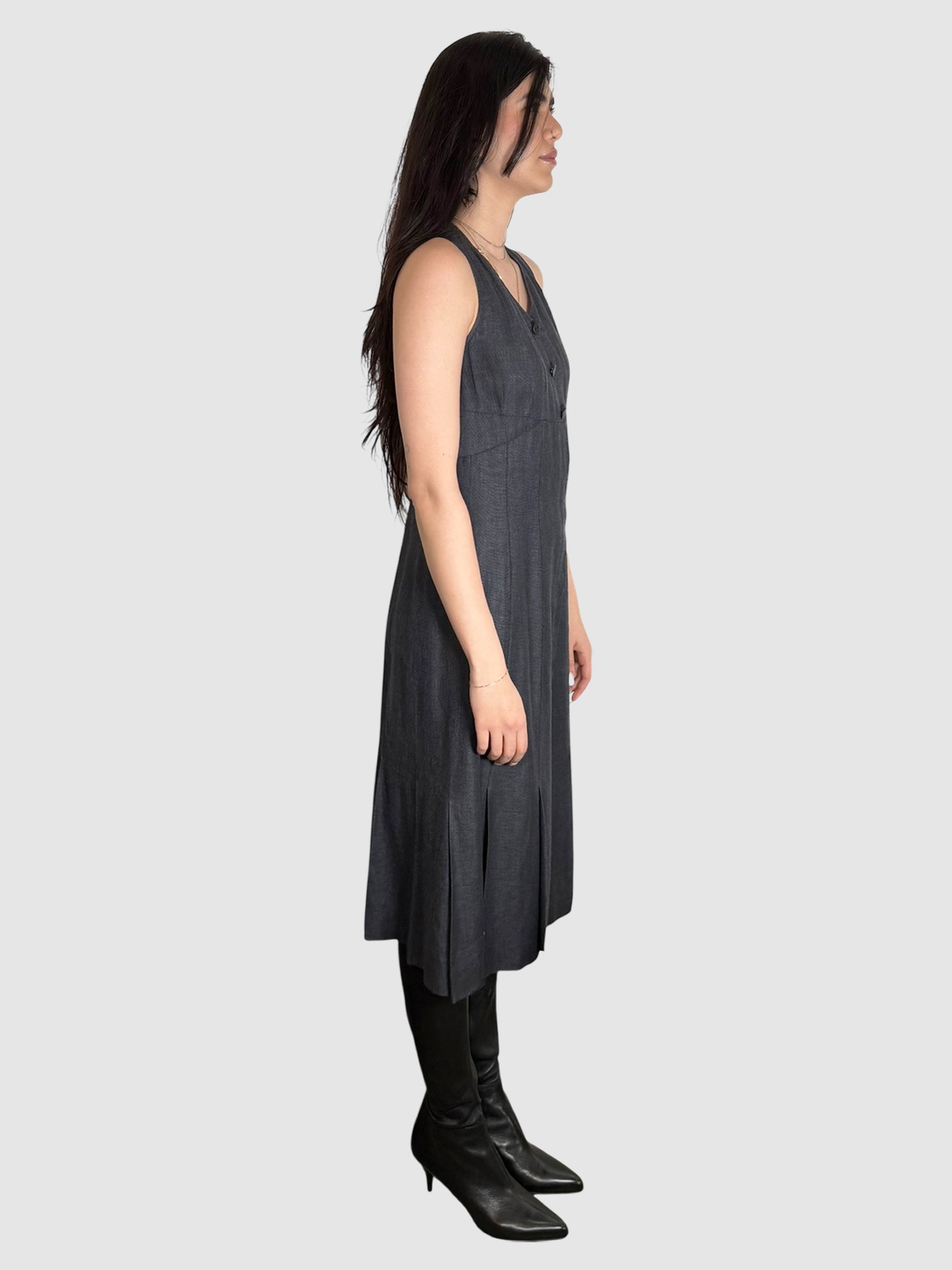 Zip-Up Midi Dress