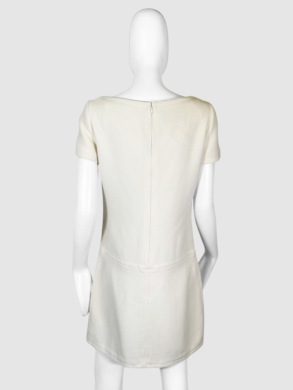 Short Sleeve Wool Dress - Size 42