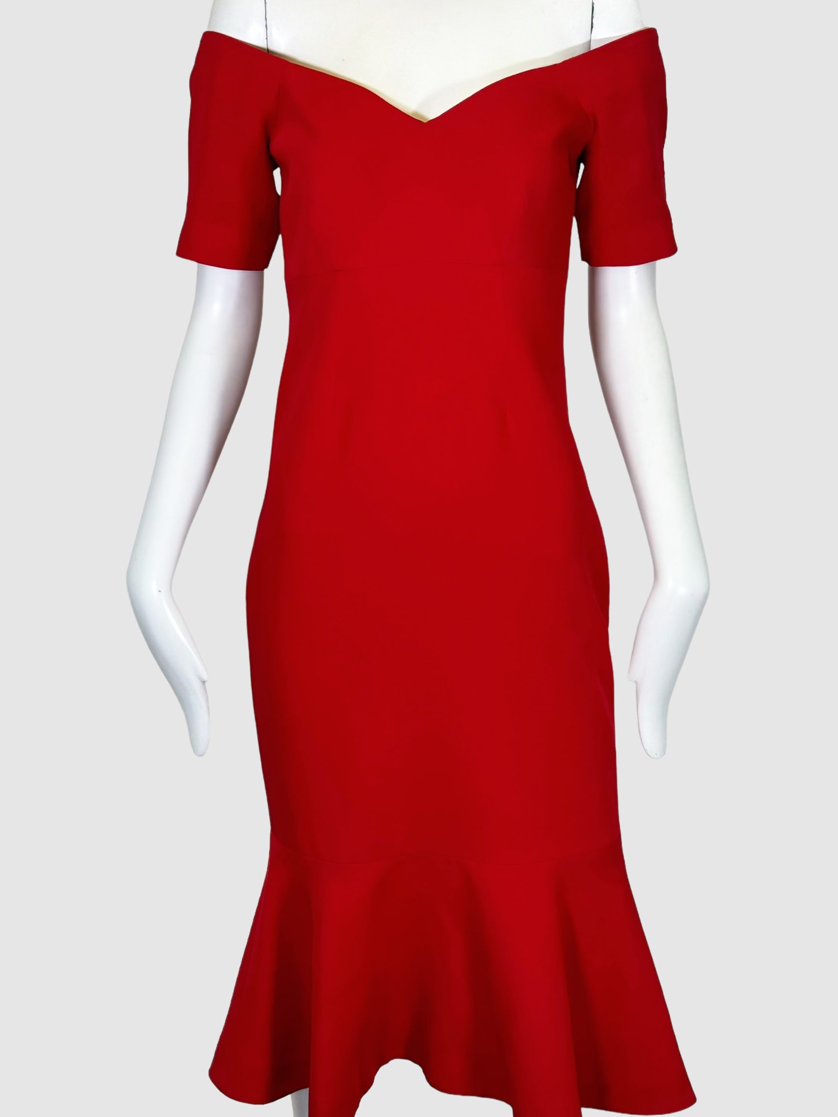 Off-the-Shoulder Flare Midi Dress - Size 4