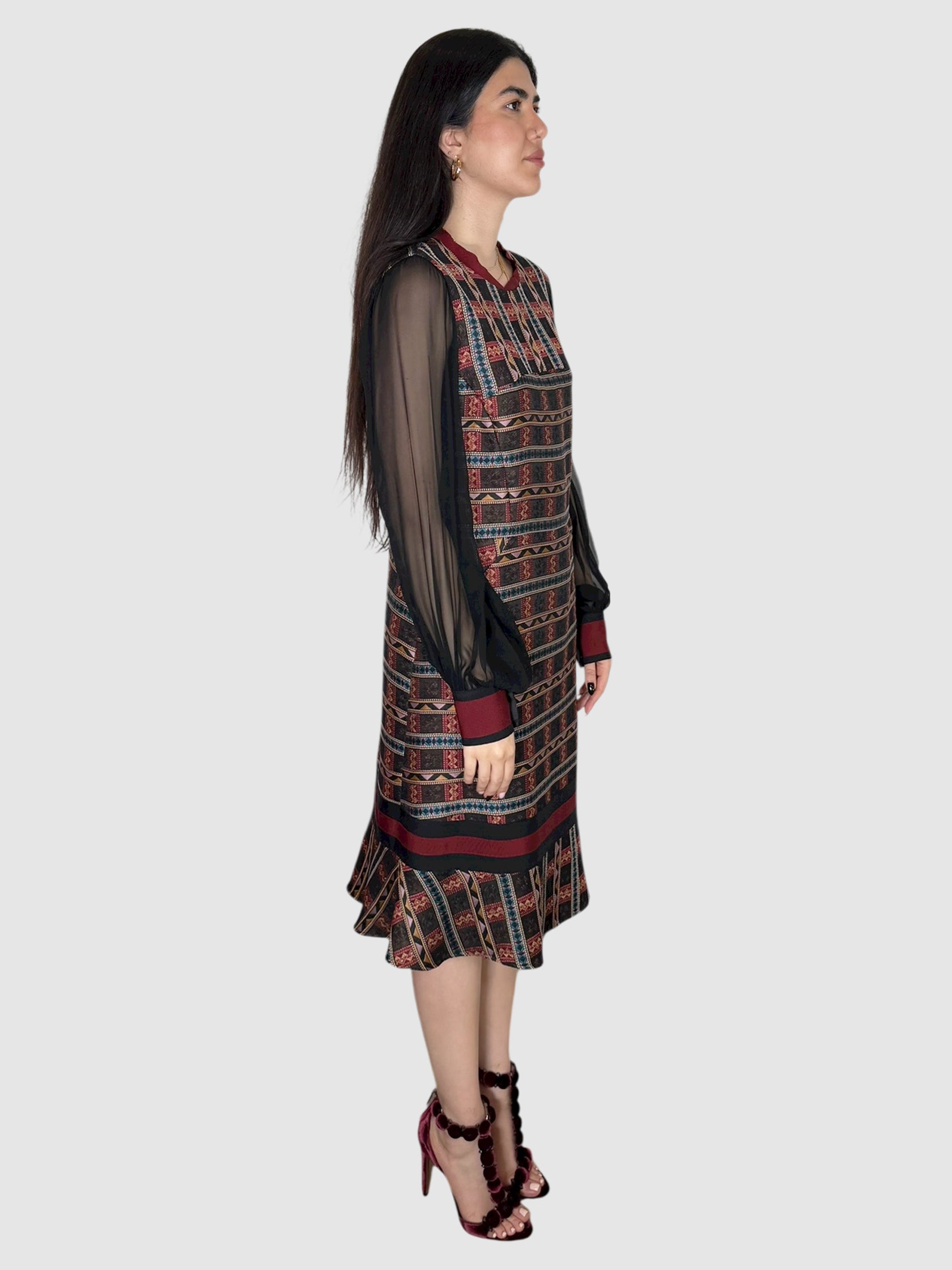 Fluted Jacquard Dress