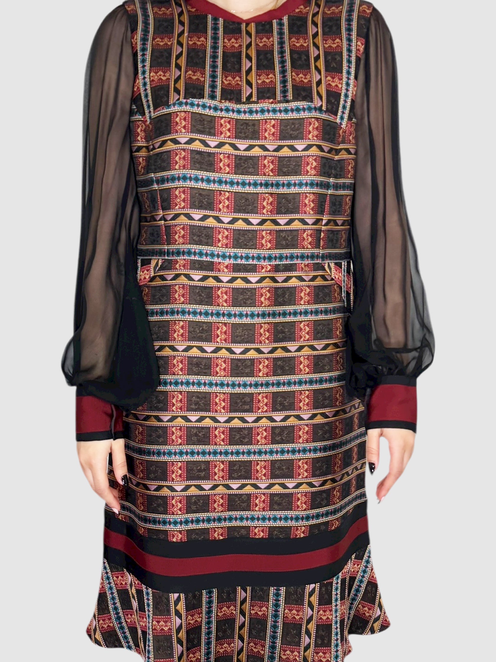 Fluted Jacquard Dress