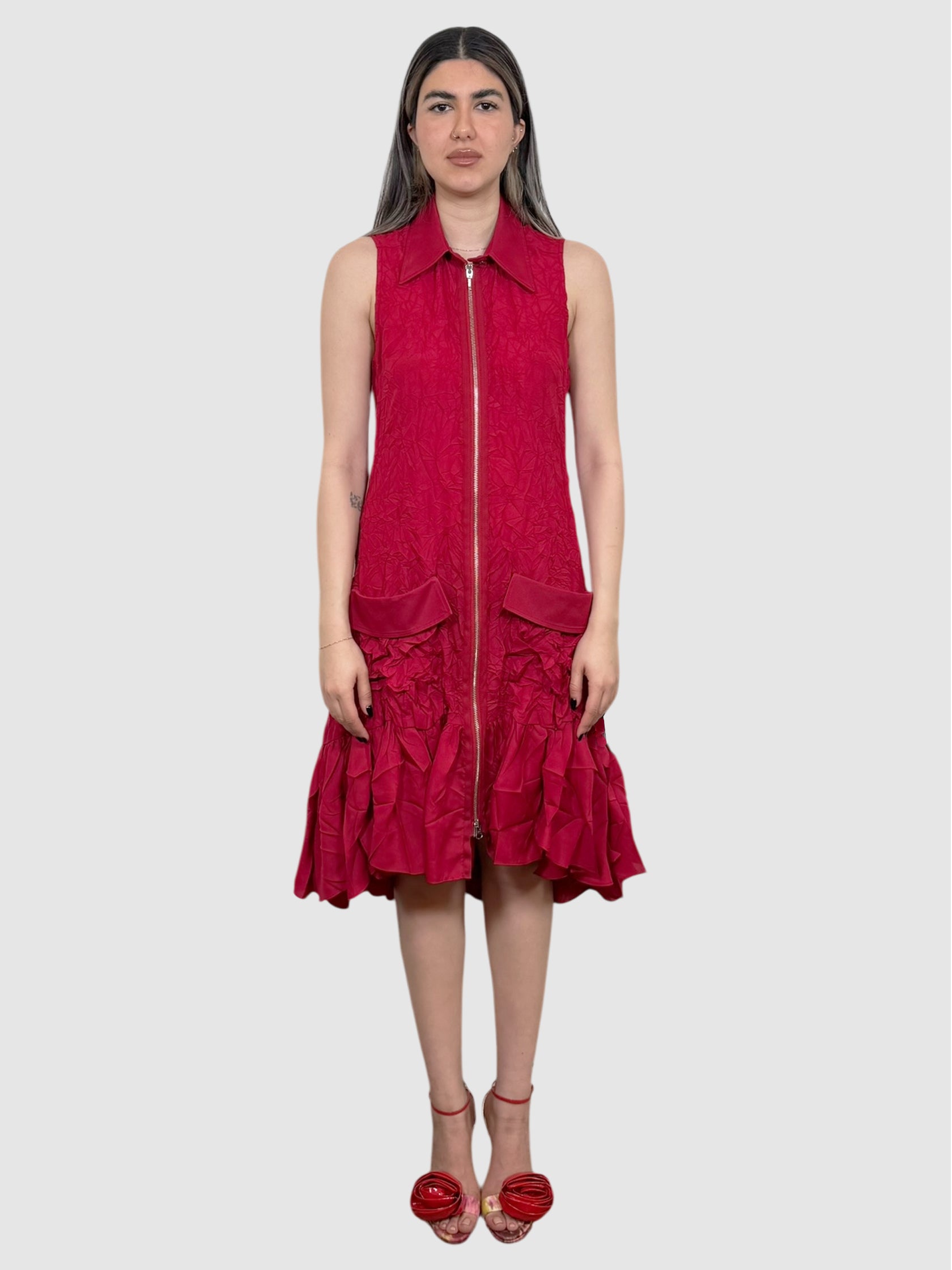 Textured Zip-Up Dress