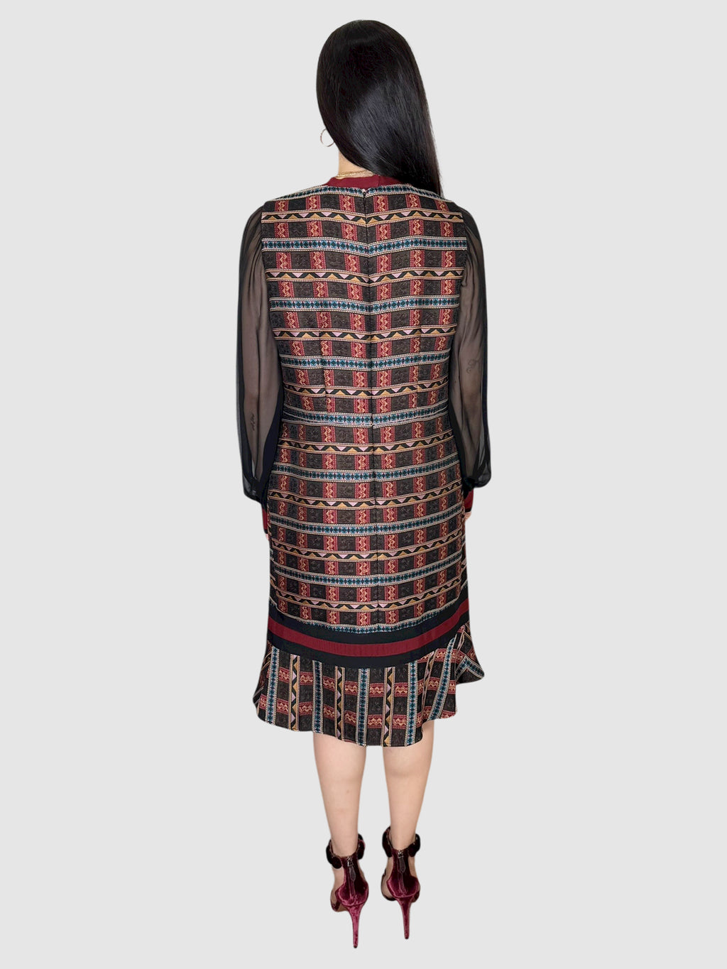 Fluted Jacquard Dress