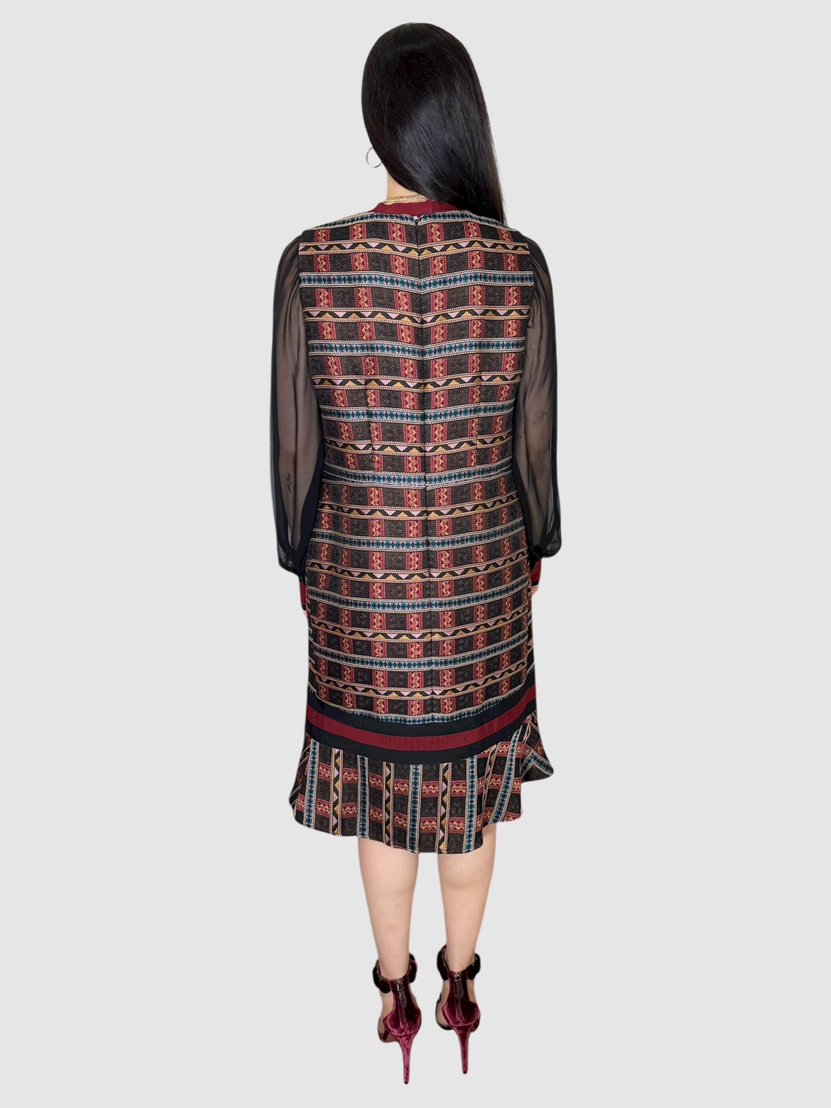 Fluted Jacquard Dress