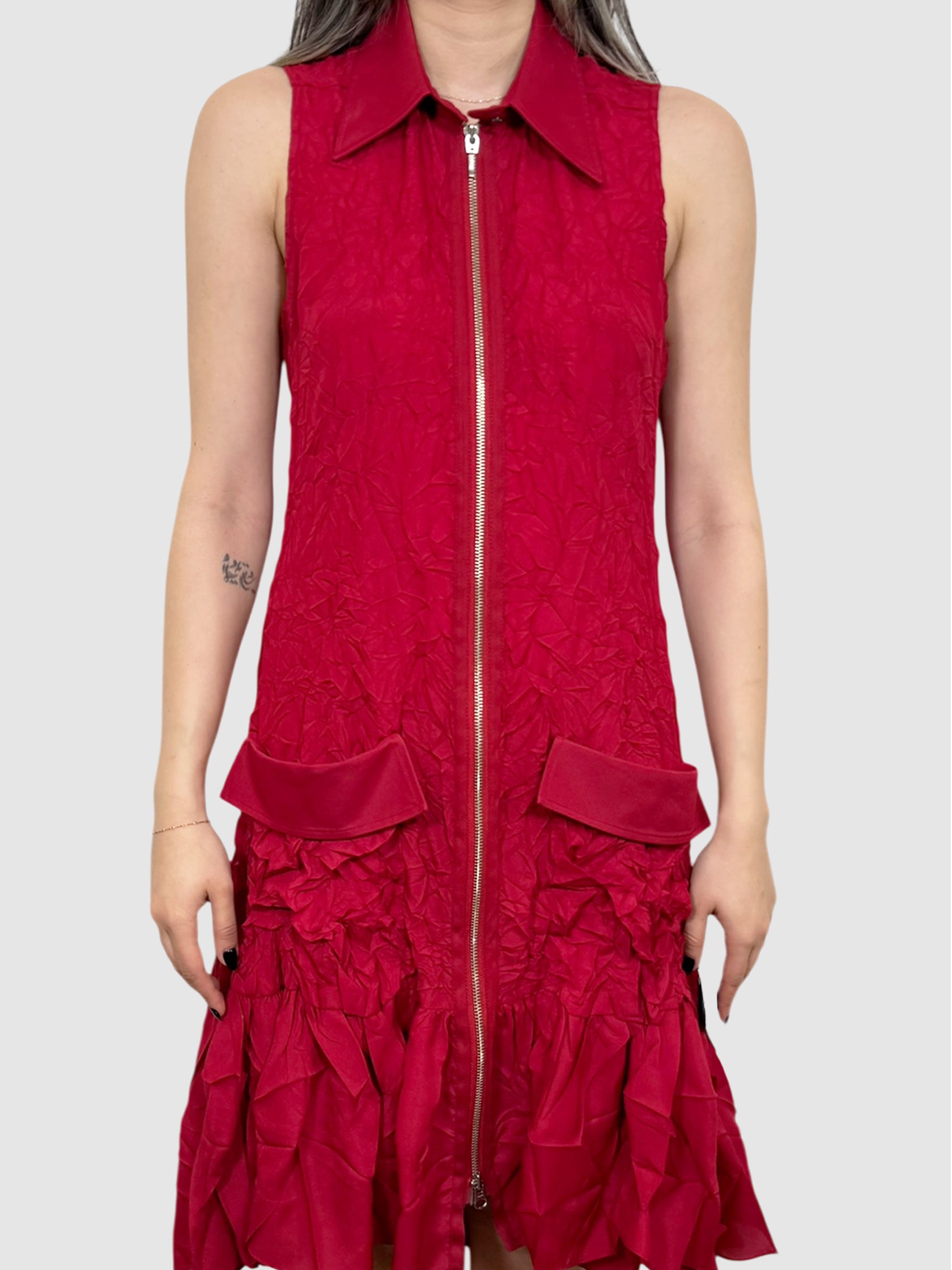 Textured Zip-Up Dress
