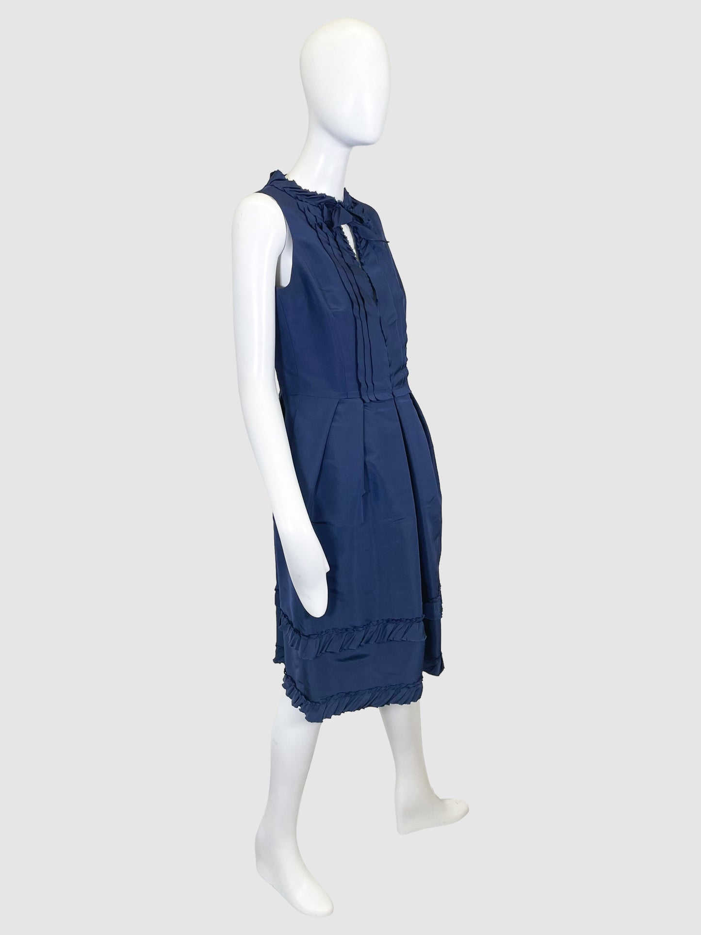 Oscar de la Renta Sleeveless Ruffle-Trim Dress - Size 10