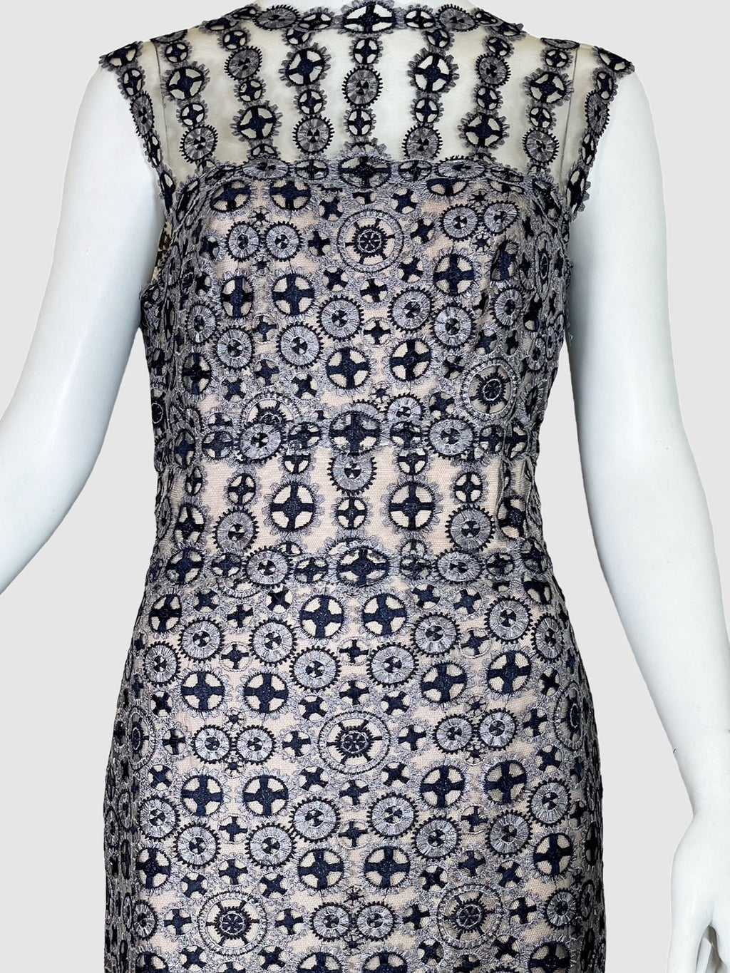 Tadashi Shoji Lace Mesh Bower Dress - Size 12