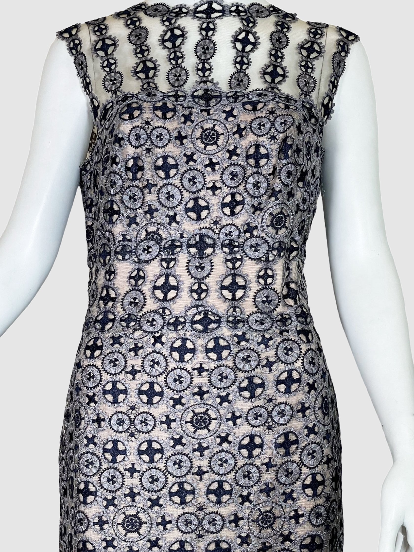 Tadashi Shoji Lace Mesh Bower Dress - Size 12