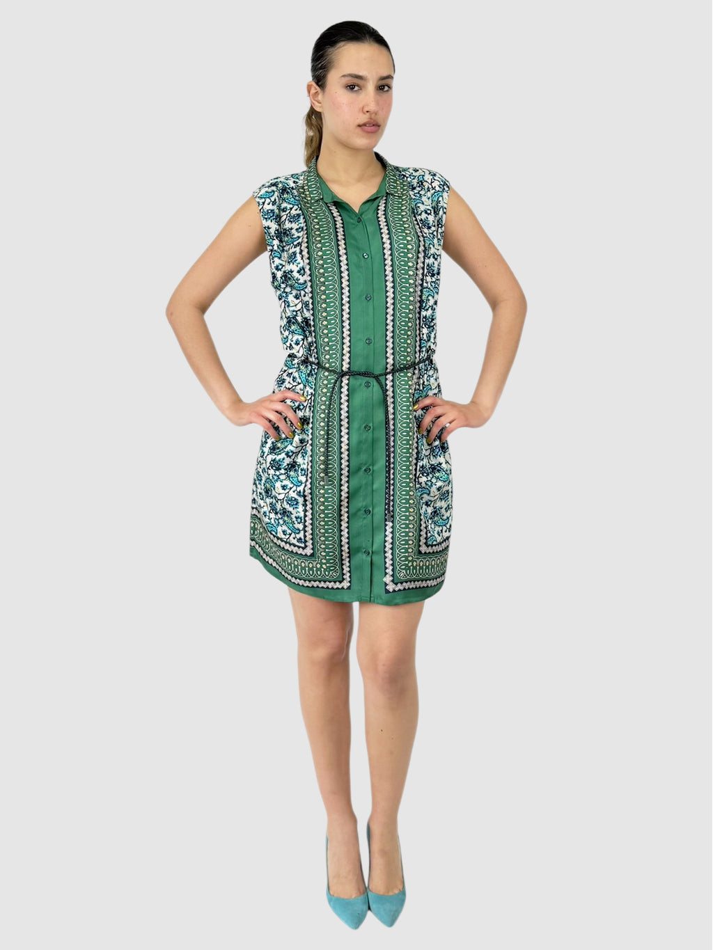 Multi-Pattern Silk Dress
