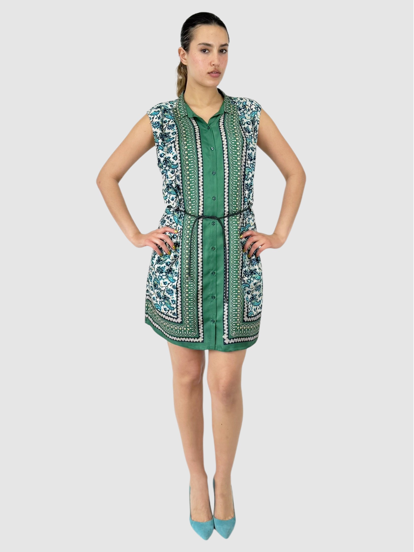 Multi-Pattern Silk Dress