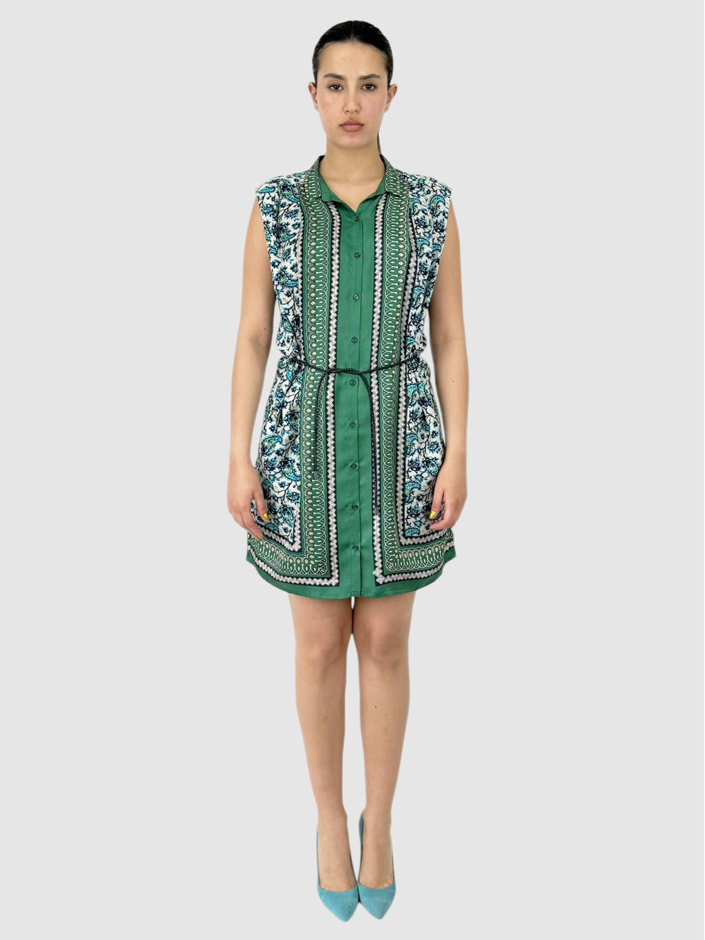 Multi-Pattern Silk Dress