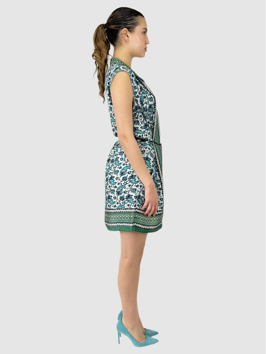 Multi-Pattern Silk Dress