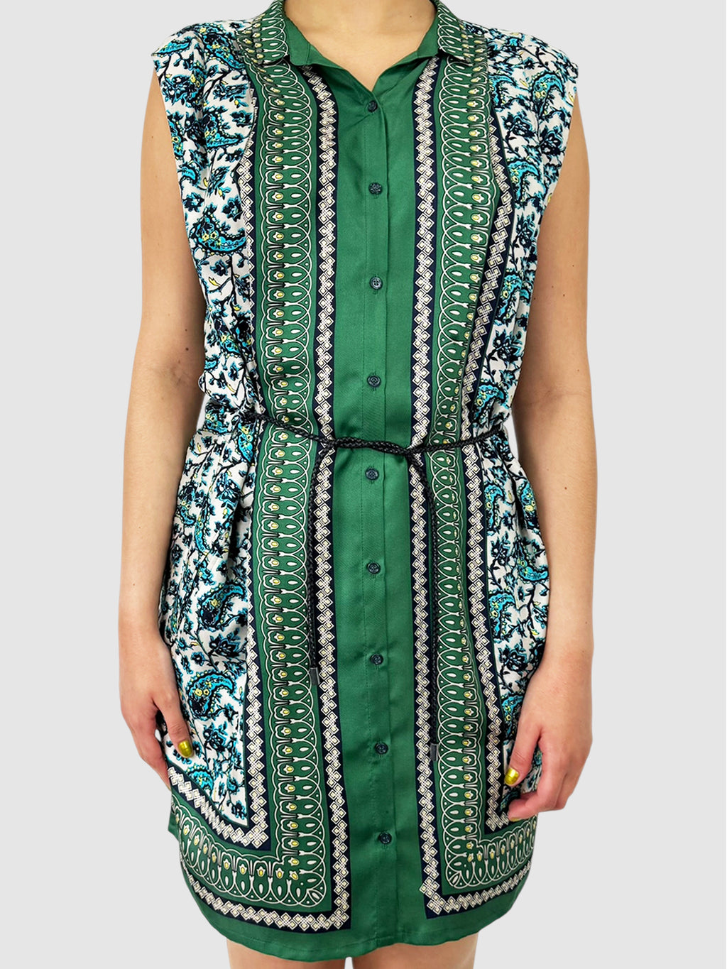Multi-Pattern Silk Dress